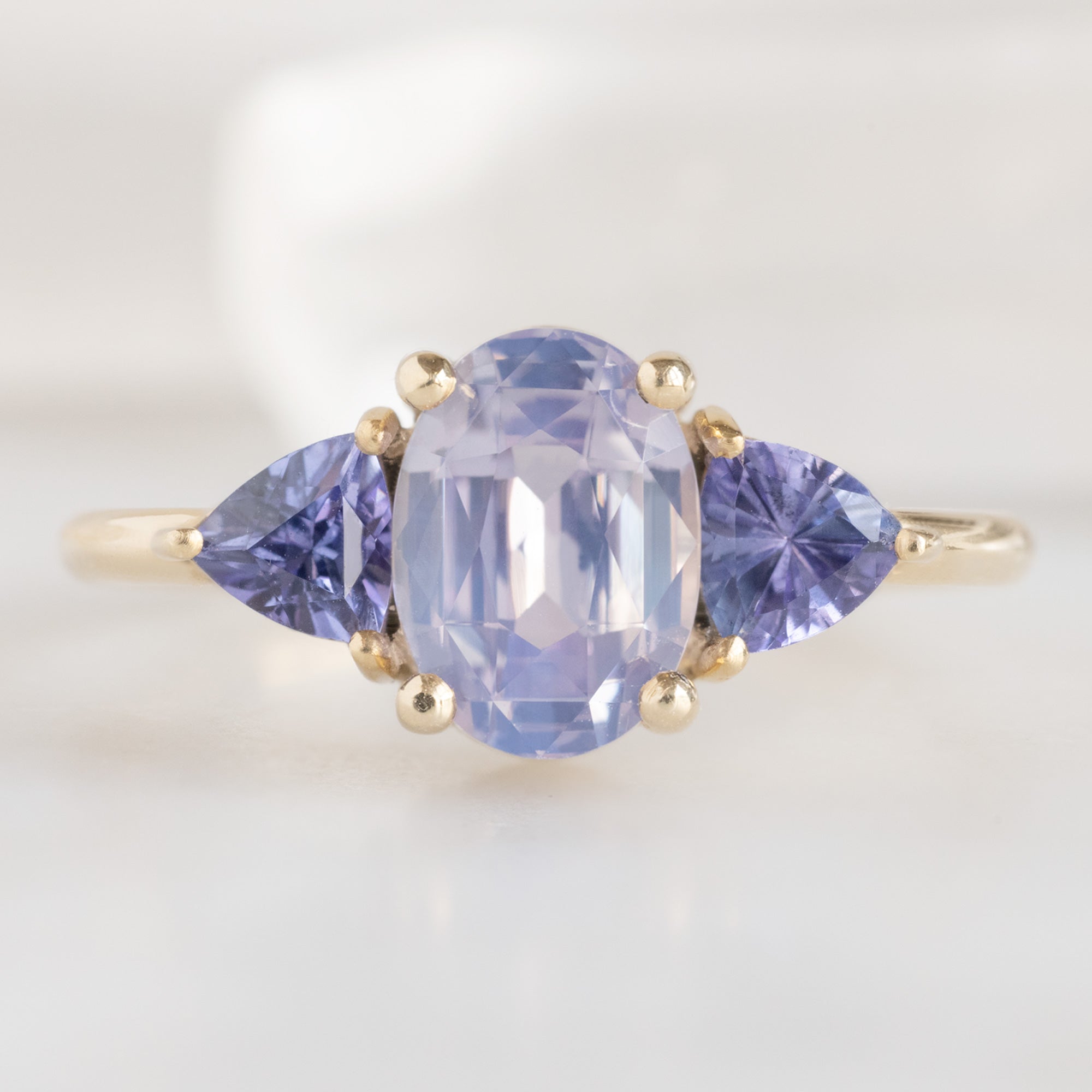 Alexis Russell Engagement Rings The Watercolor Jade Ring | 1.81ct Oval Lavender Sapphire in 14K Yellow Gold
