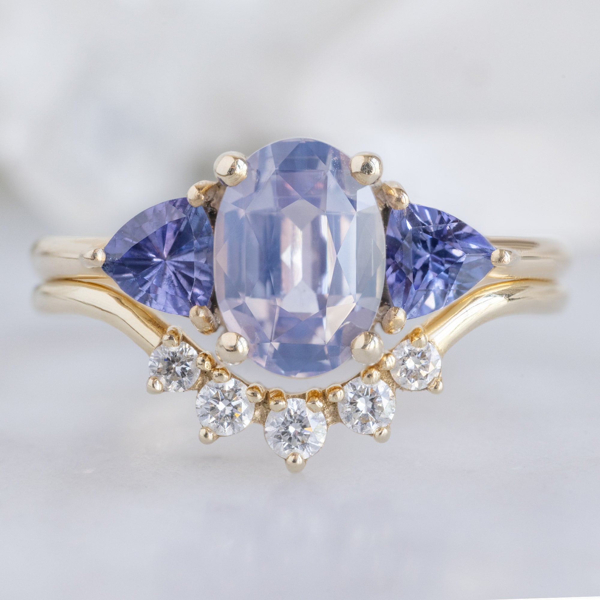 Alexis Russell Engagement Rings The Watercolor Jade Ring | 1.81ct Oval Lavender Sapphire in 14K Yellow Gold