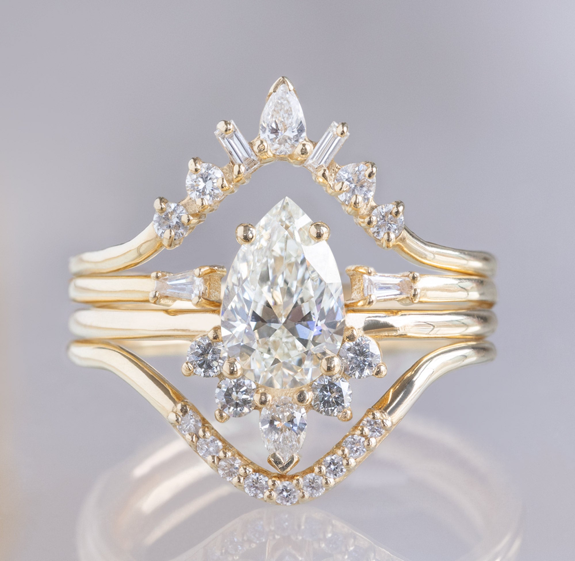 Alexis Russell  Engagement Rings The Aster Ring | Build Your Own Pear White Diamond Engagement Ring