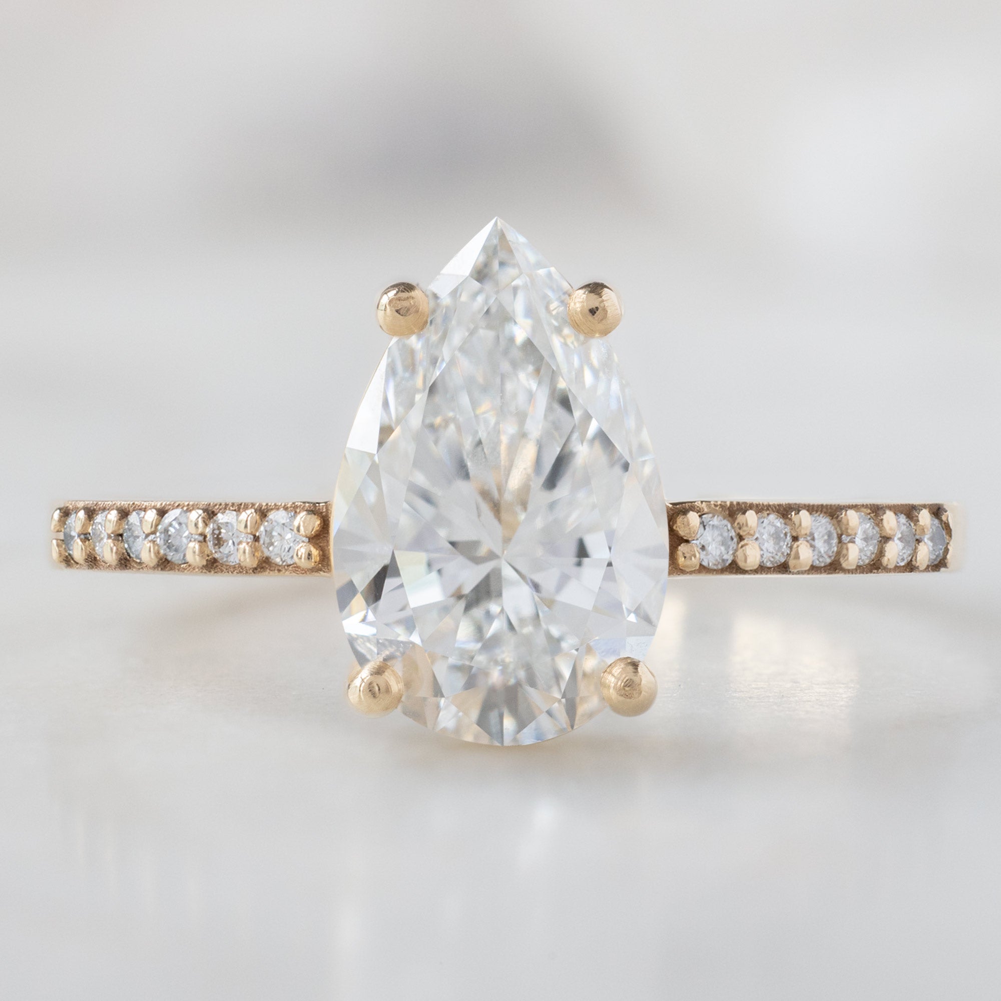 Alexis Russell Engagement Rings The Willow Ring | 1.50ct Pear Lab Grown White Diamond in 14K Yellow Gold