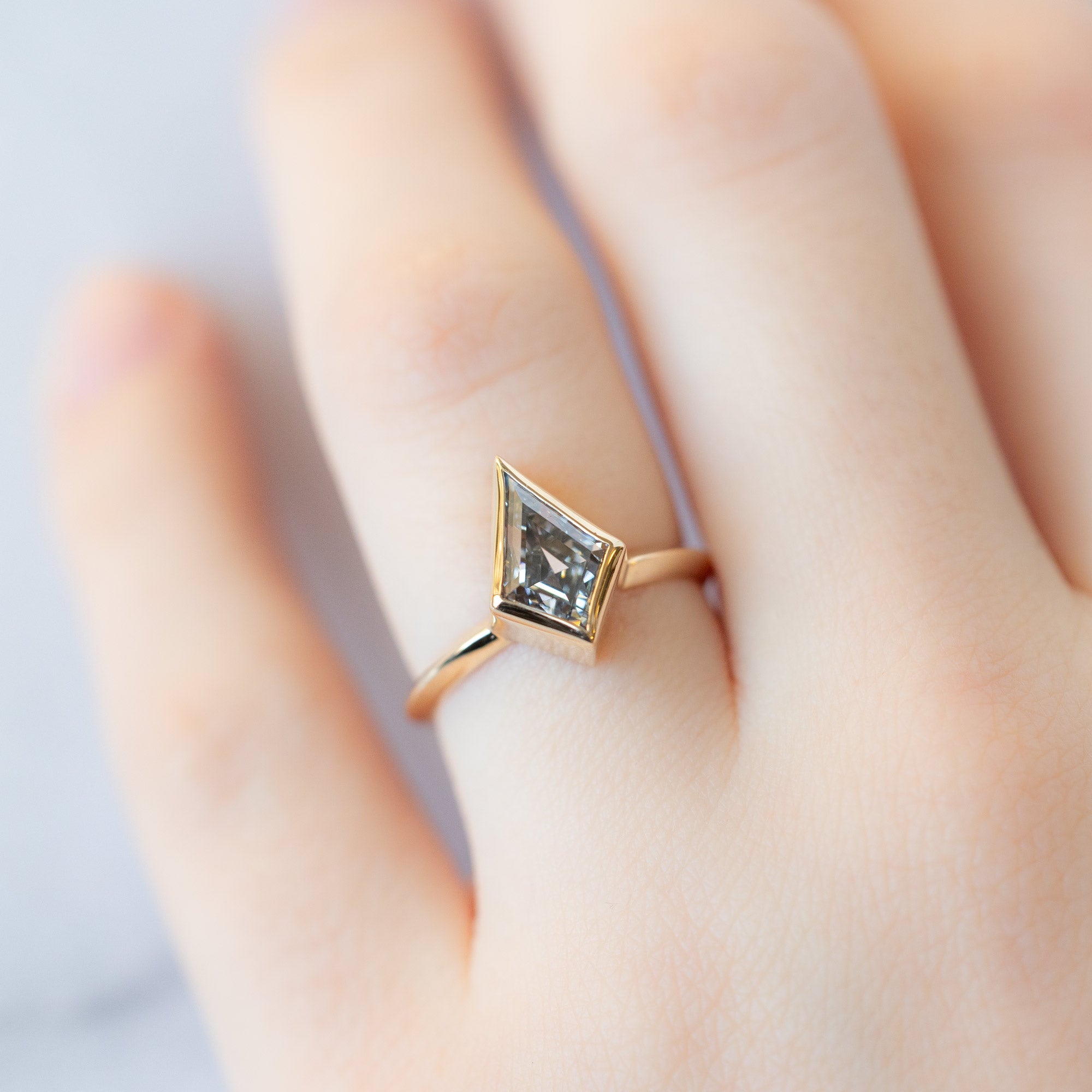 Alexis Russell Engagement Rings The Hazel Ring | 2.00ct Lab Grown White Kite Diamond in 14K Yellow Gold