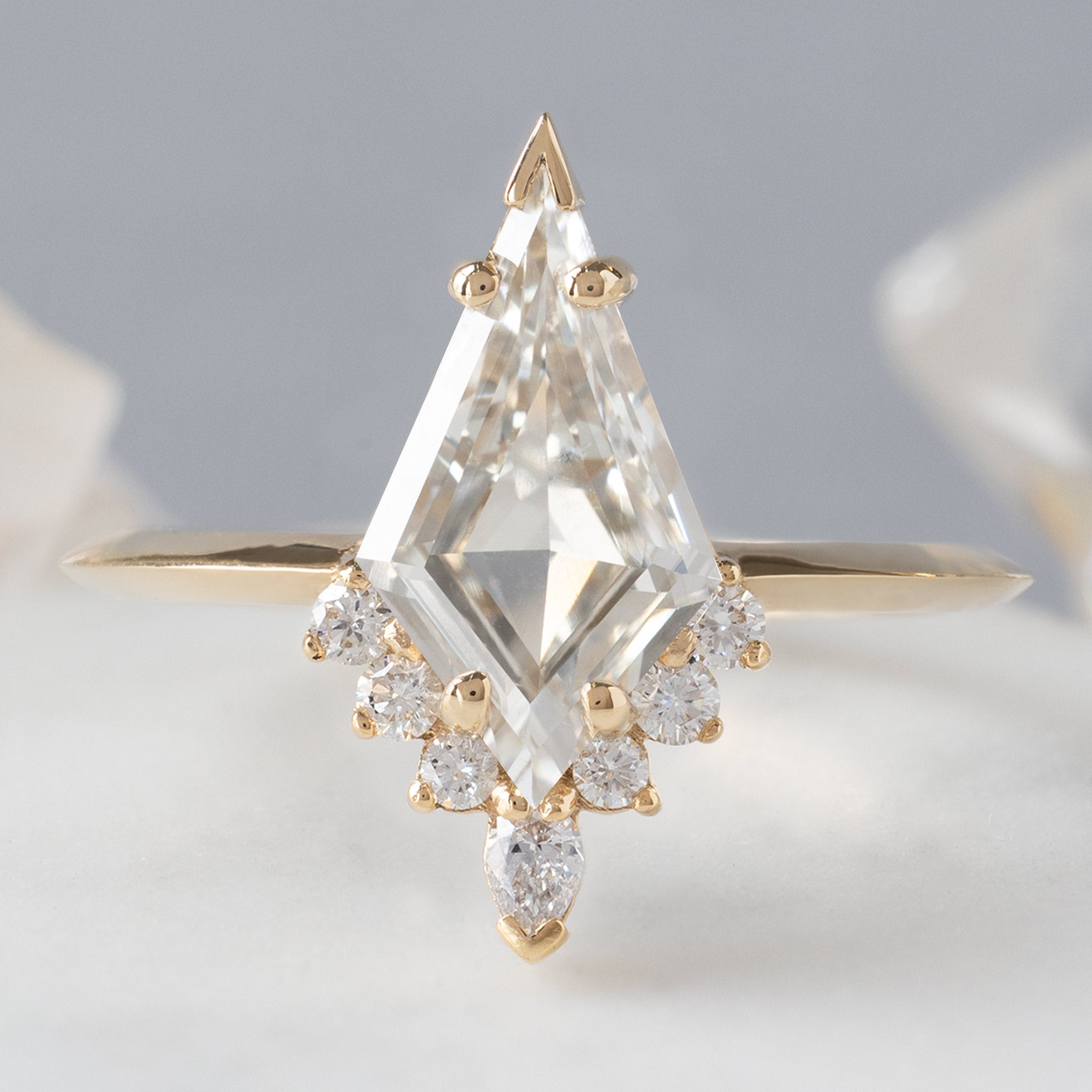 Alexis Russell Engagement Rings The Aster Ring | 1.65ct Kite Lab Grown White Diamond in 14K Yellow Gold