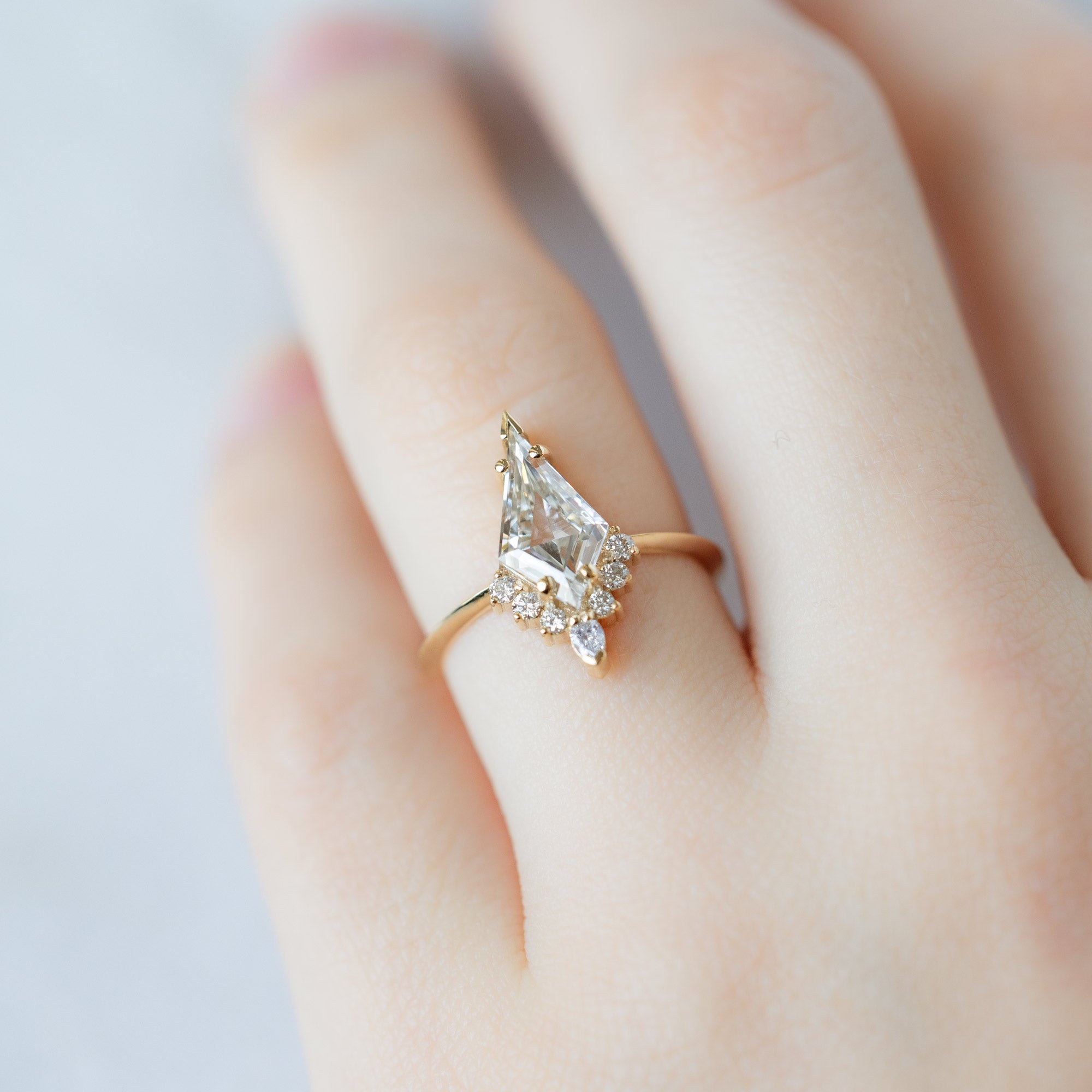 Alexis Russell Engagement Rings The Aster Ring | 1.65ct Kite Lab Grown White Diamond in 14K Yellow Gold