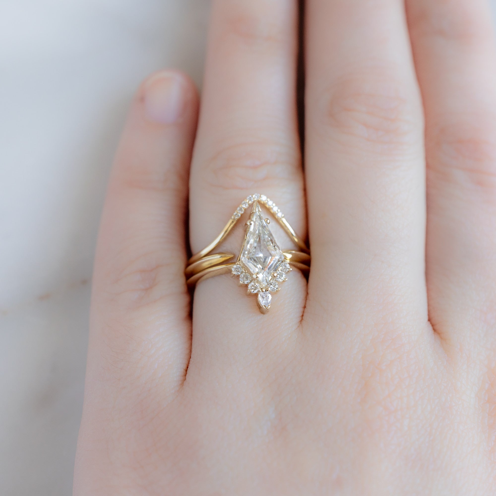 Alexis Russell Engagement Rings The Aster Ring | 1.65ct Kite Lab Grown White Diamond in 14K Yellow Gold
