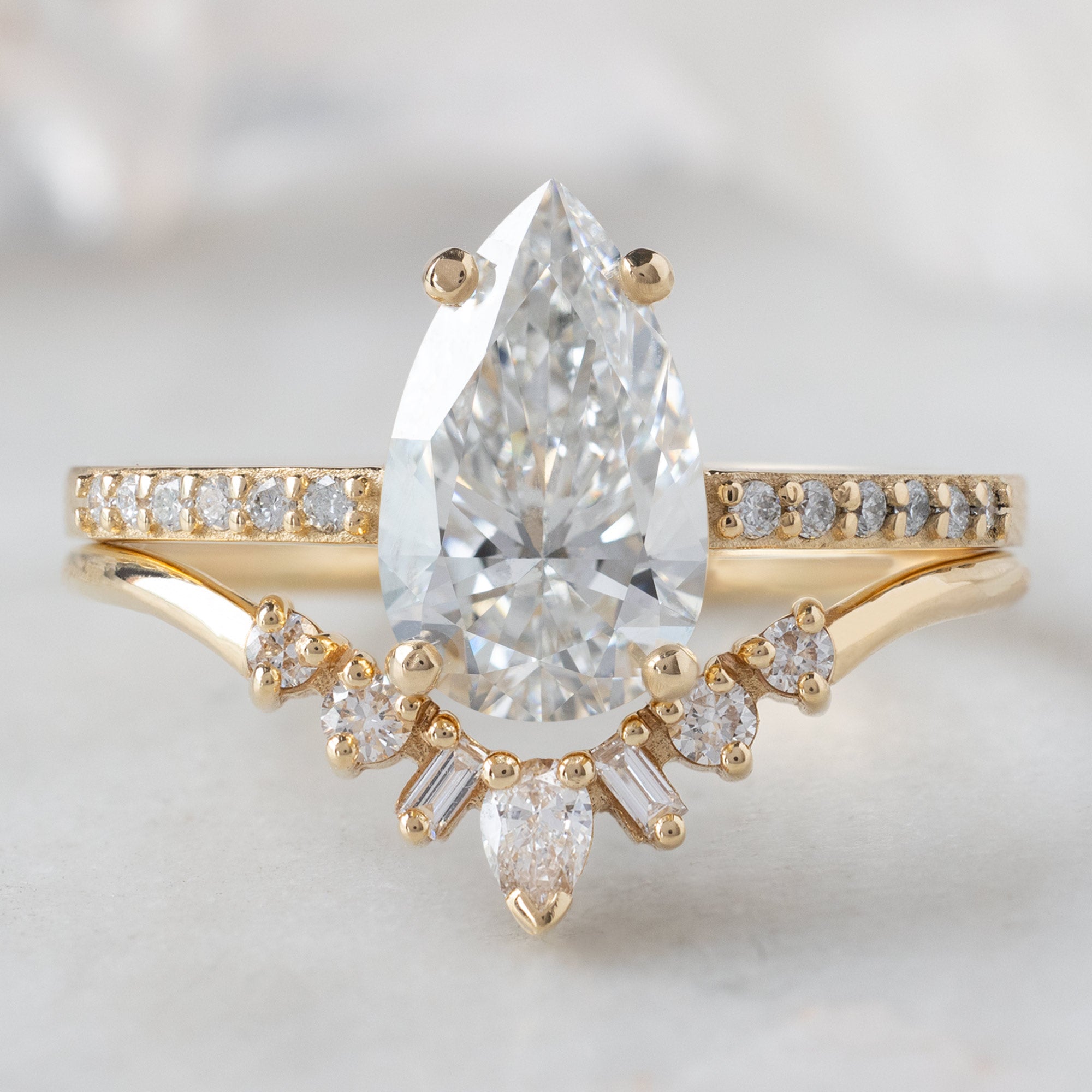 Alexis Russell  Engagement Rings The Willow Ring | 1.38ct Pear Lab Grown White Diamond in 14K Yellow Gold