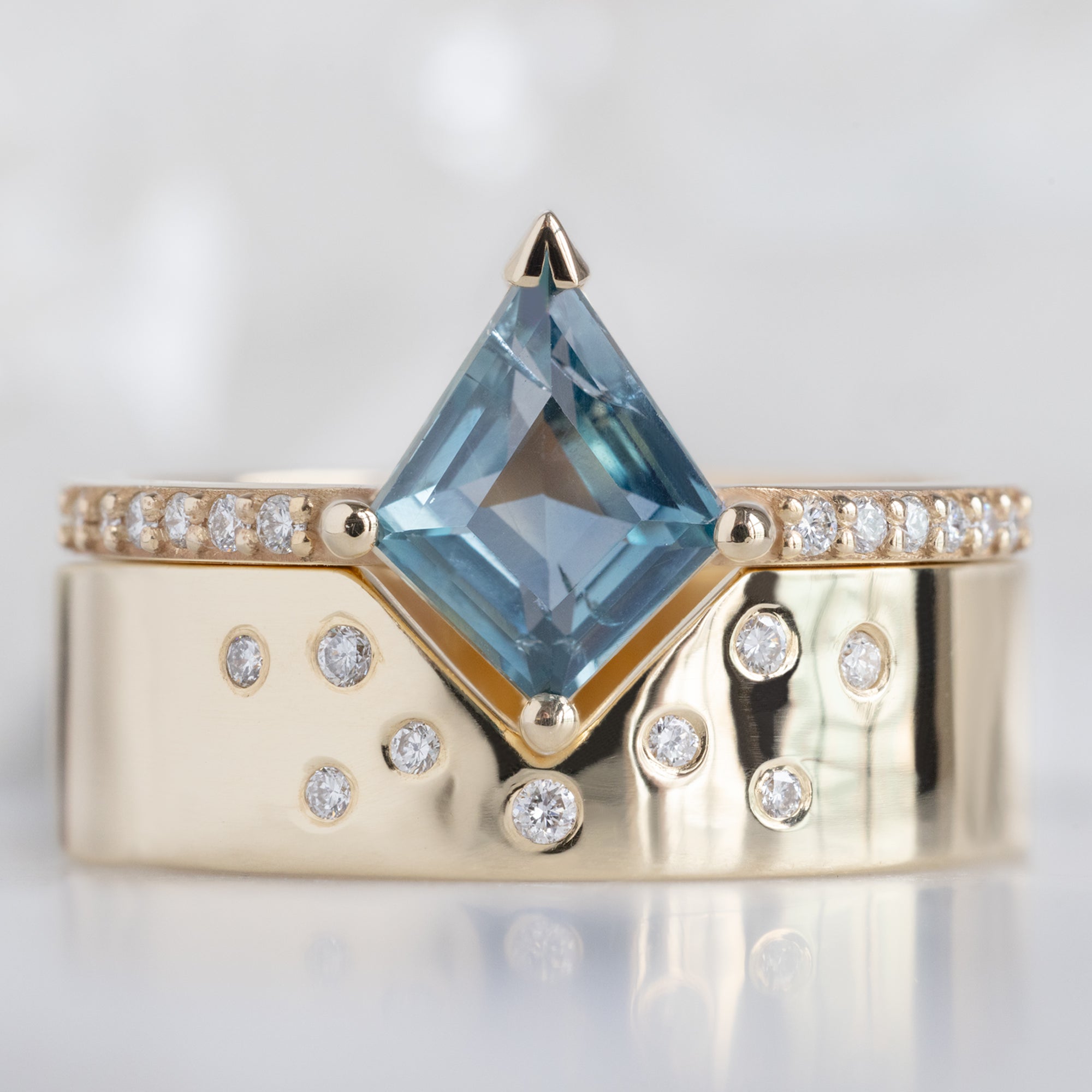 Alexis Russell  Engagement Rings The Willow Ring | 1.14ct Kite Blue Sapphire in 14K Yellow Gold
