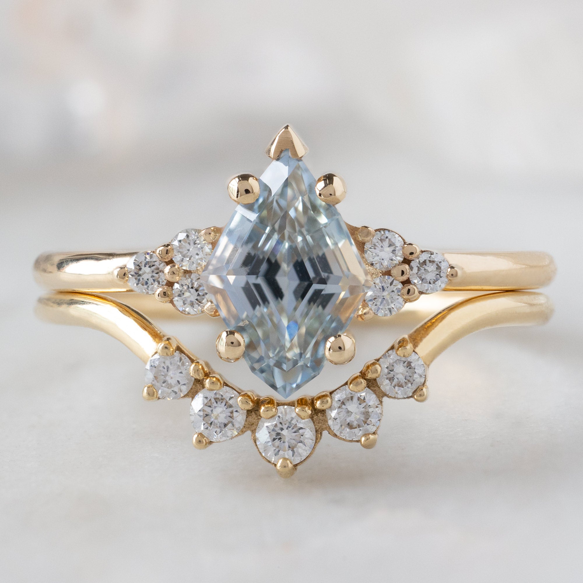 Alexis Russell  Engagement Rings The Ivy Ring | 1.37ct Kite Blue Sapphire in 14K Yellow Gold