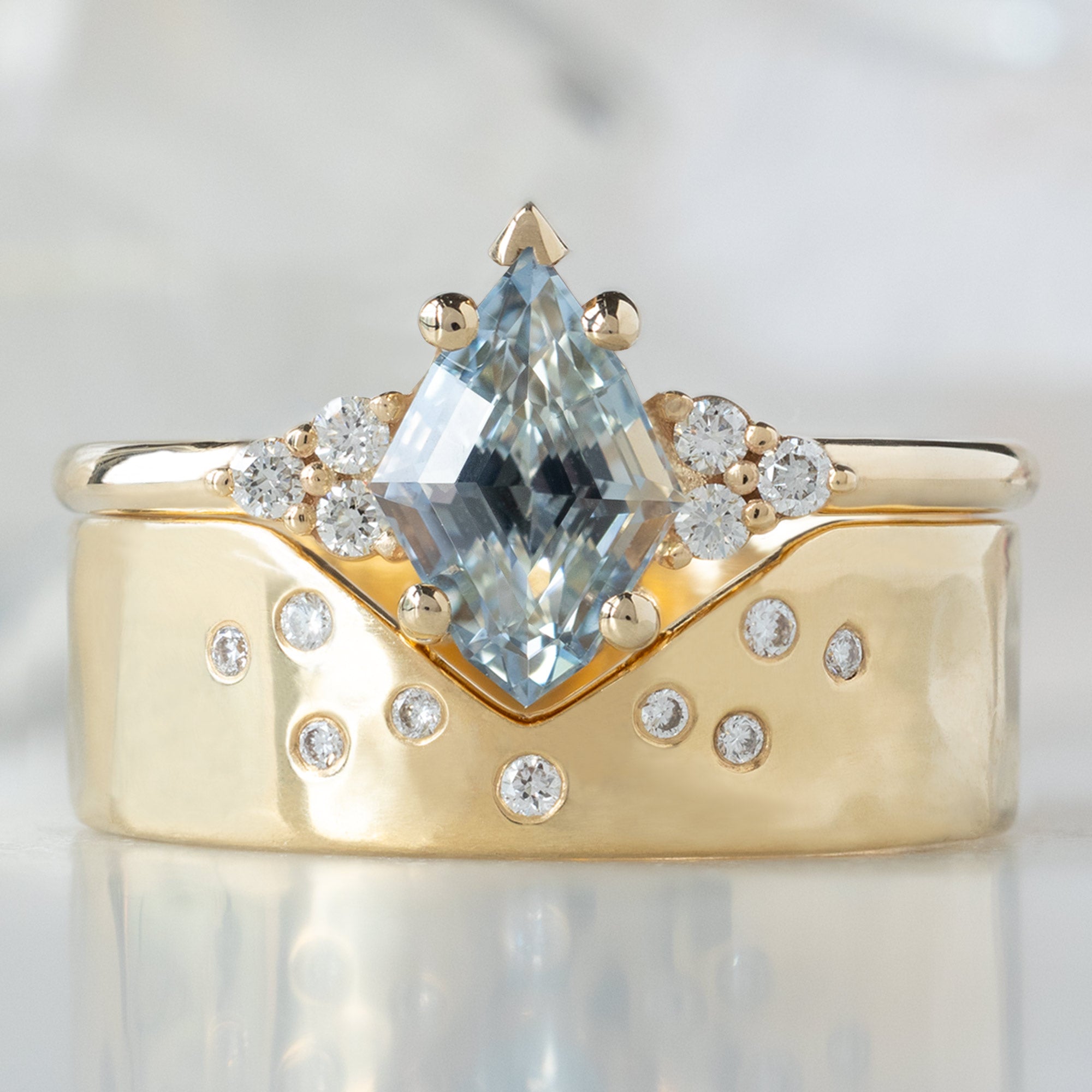 Alexis Russell  Engagement Rings The Ivy Ring | 1.37ct Kite Blue Sapphire in 14K Yellow Gold