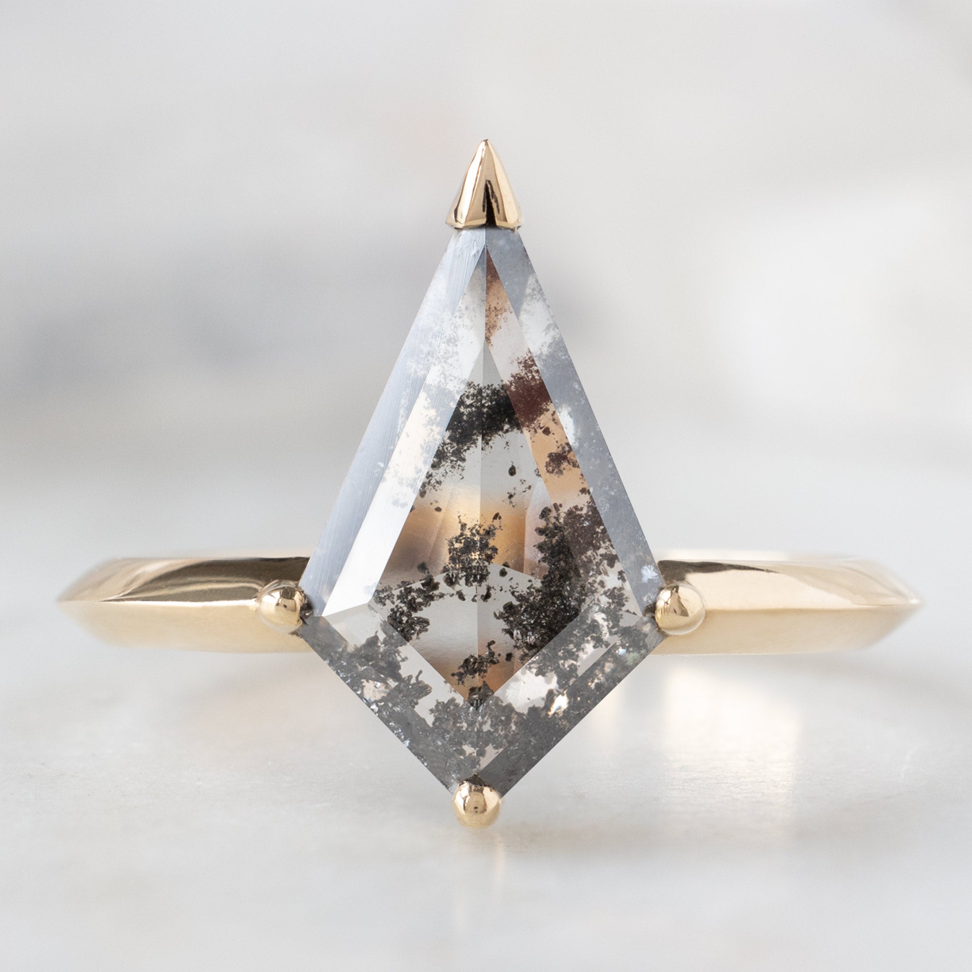 Alexis Russell  Engagement Rings The Sage Ring | 1.73ct Lab Grown Salt and Pepper Kite Diamond in 14K Yellow Gold