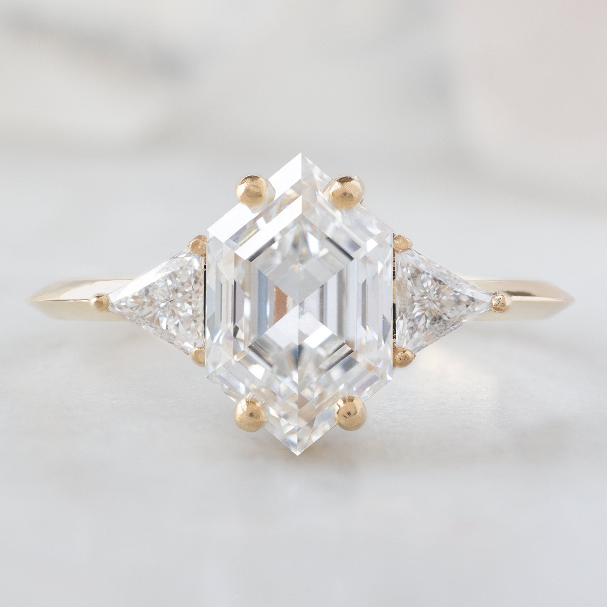 Alexis Russell  Engagement Rings The Jade Ring | 1.65ct Hexagon White Lab Grown Diamond in 14K Yellow Gold
