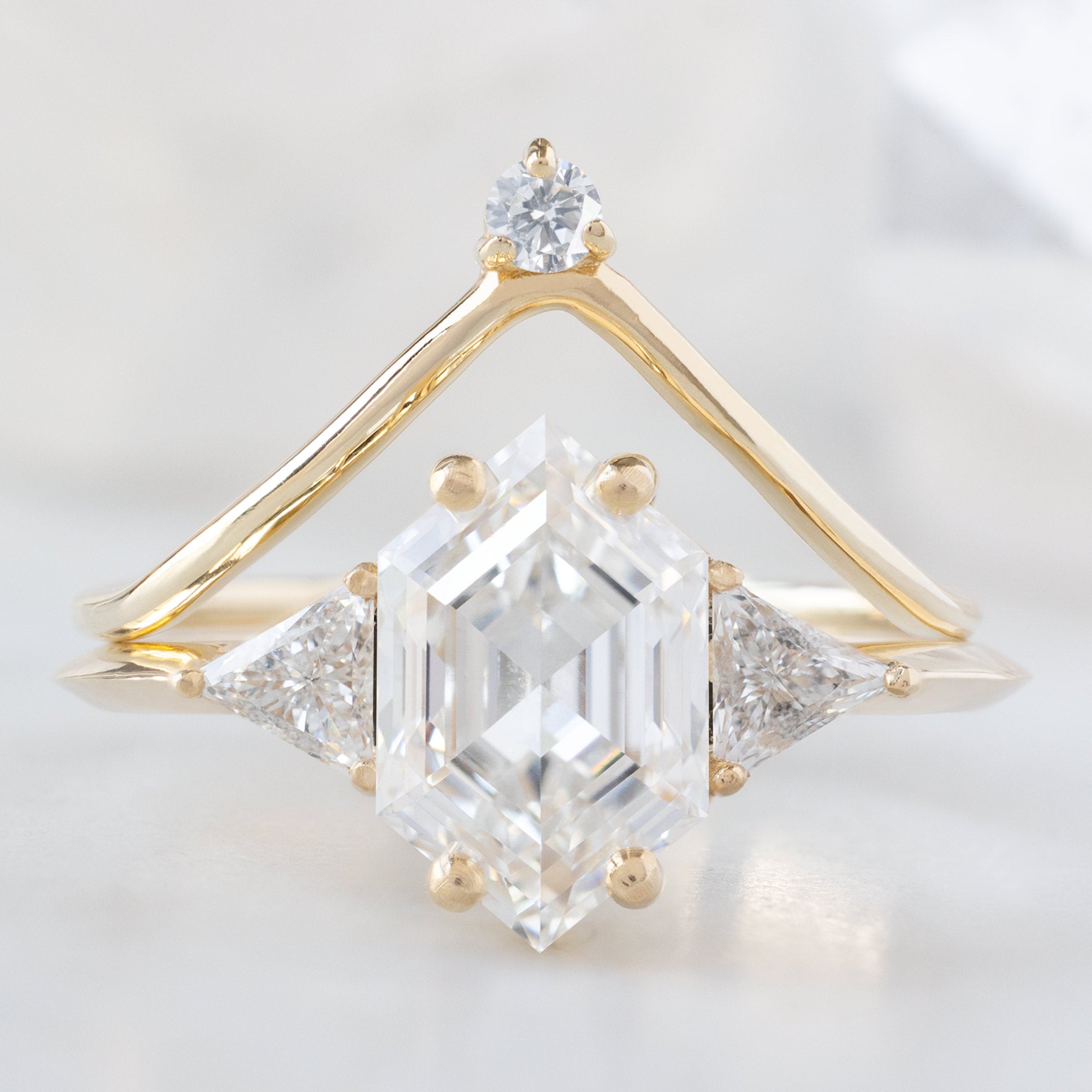 Alexis Russell  Engagement Rings The Jade Ring | 1.65ct Hexagon White Lab Grown Diamond in 14K Yellow Gold