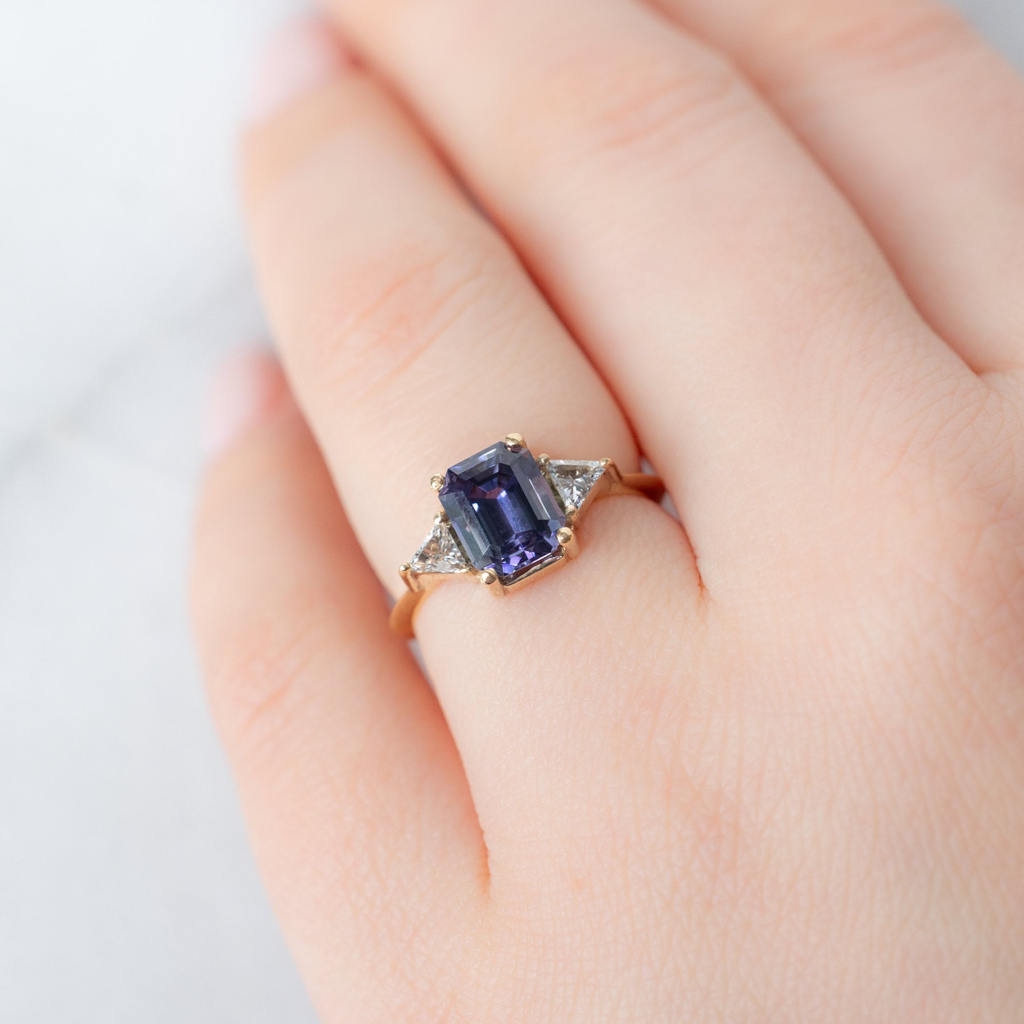 Alexis Russell  Engagement Rings The Jade Ring | 1.91ct Emerald Cut Tanzanite in 14K Yellow Gold