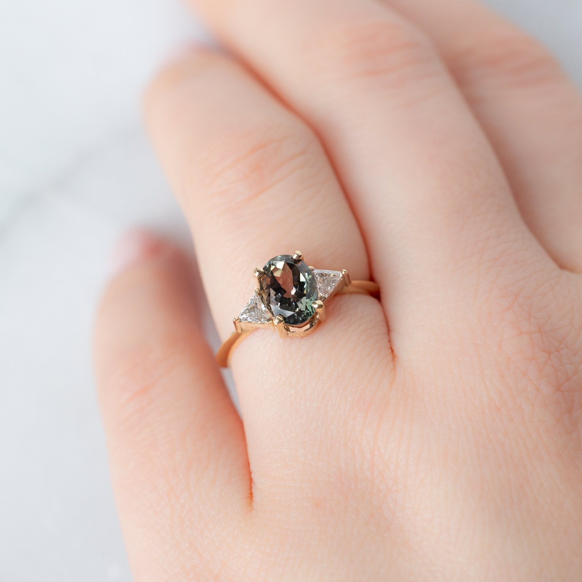 Alexis Russell  Engagement Rings The Jade Ring | 1.41ct Oval Green Tourmaline in 14K Yellow Gold