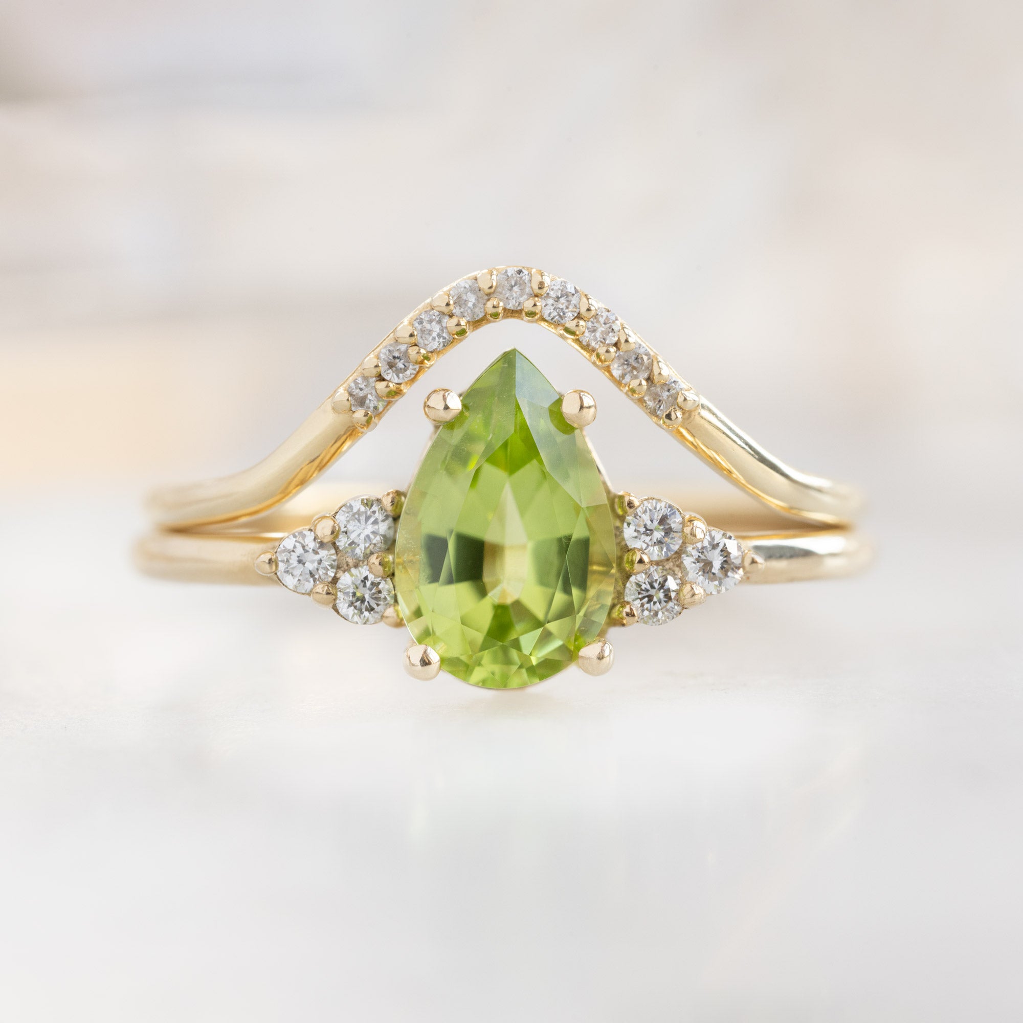 Alexis Russell  Engagement Rings The Ivy Ring | 0.83ct Pear Peridot in 14K Yellow Gold