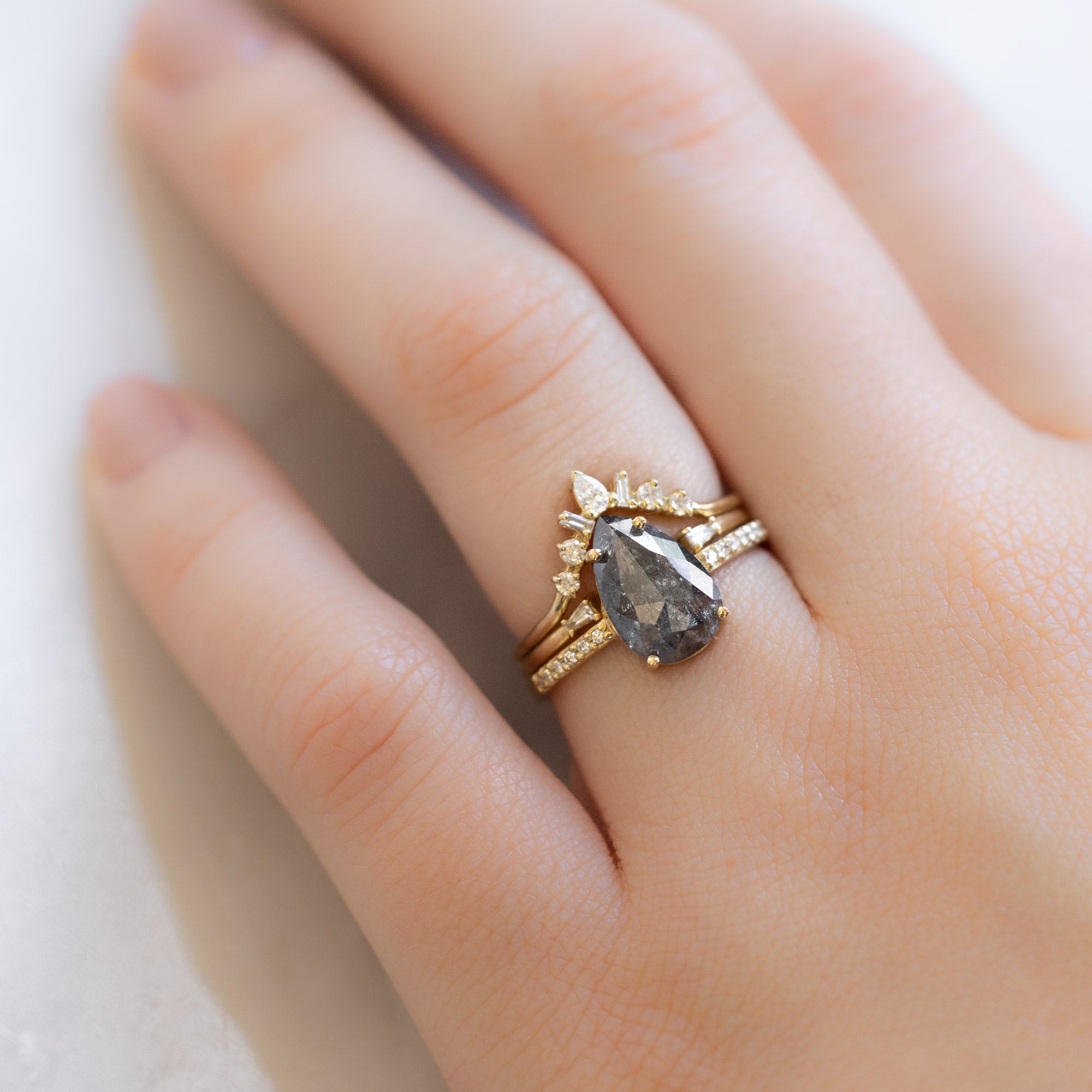 Alexis Russell  Engagement Rings The Willow Ring | Build Your Own Pear Black Diamond Engagement Ring