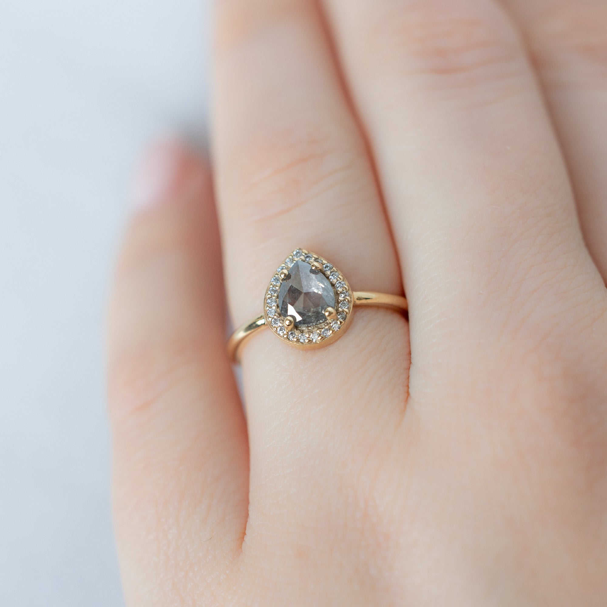 Alexis Russell  Engagement Rings The Dahlia Ring | Build Your Own Pear Salt and Pepper Diamond Engagement Ring