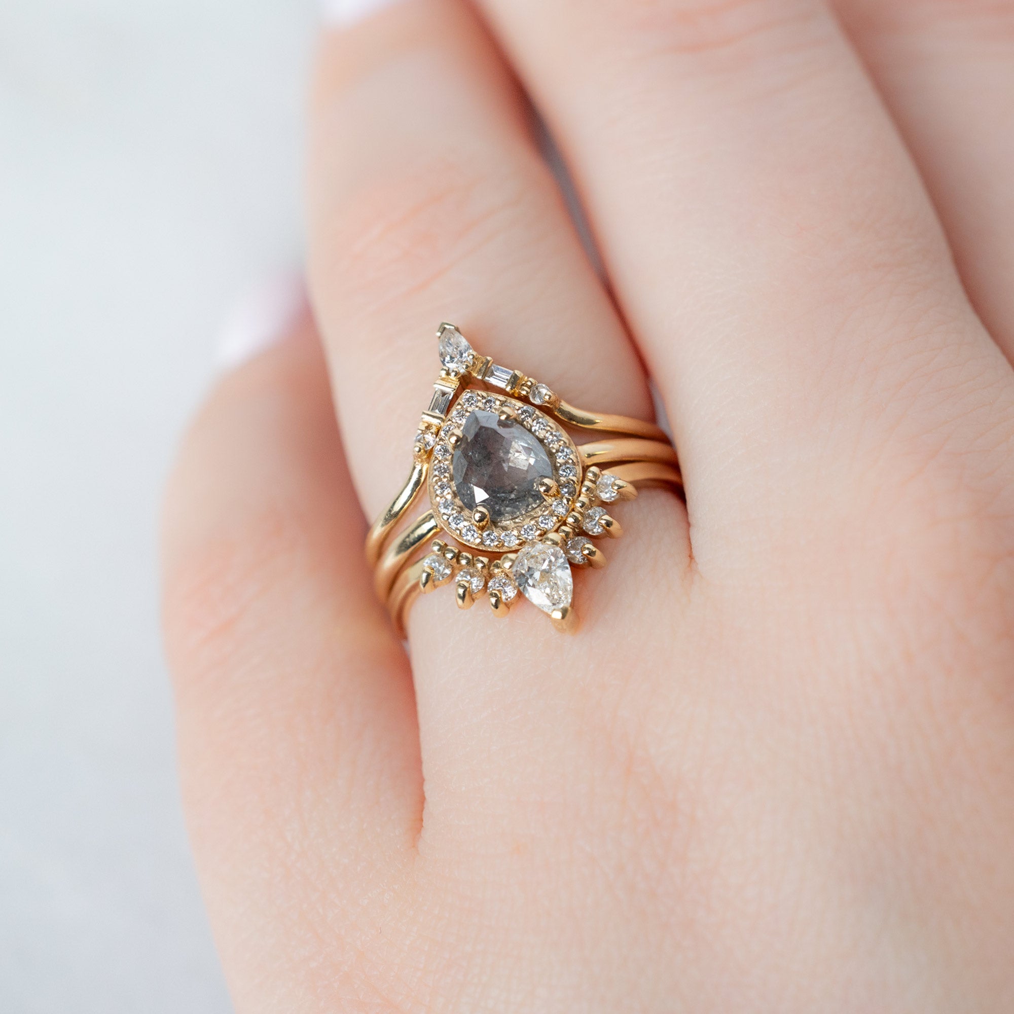 Alexis Russell  Engagement Rings The Dahlia Ring | Build Your Own Pear Salt and Pepper Diamond Engagement Ring