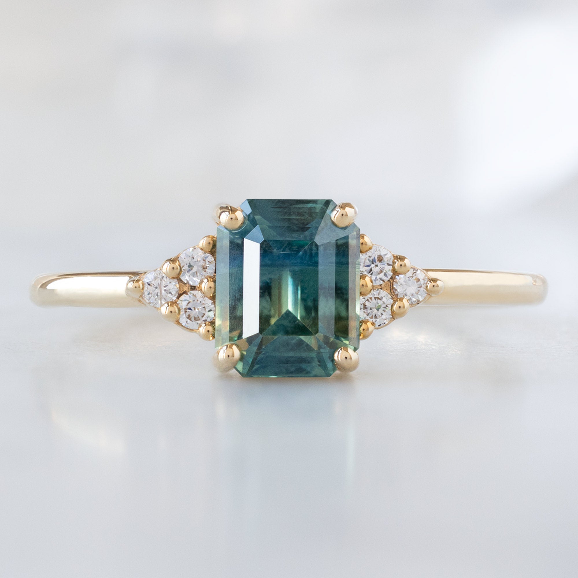 Alexis Russell  Engagement Rings The Ivy Ring | 1.06ct Emerald Cut Parti Sapphire in 14K Yellow Gold