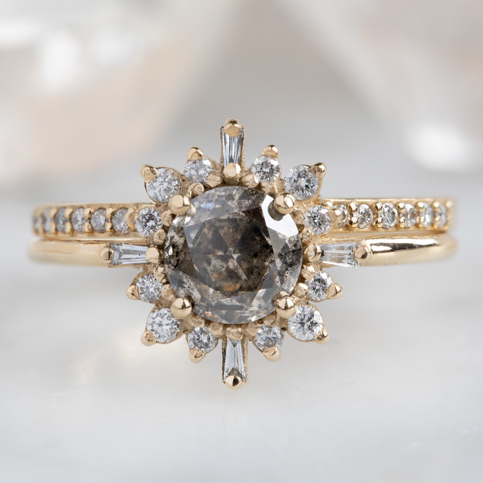 Alexis Russell  Engagement Rings The Compass Ring | Build Your Own Round Salt and Pepper Diamond Engagement Ring
