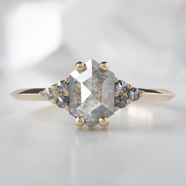 Alexis Russell  Engagement Rings The Ivy Ring | 0.63ct Hexagon Grey Diamond in 14K Yellow Gold