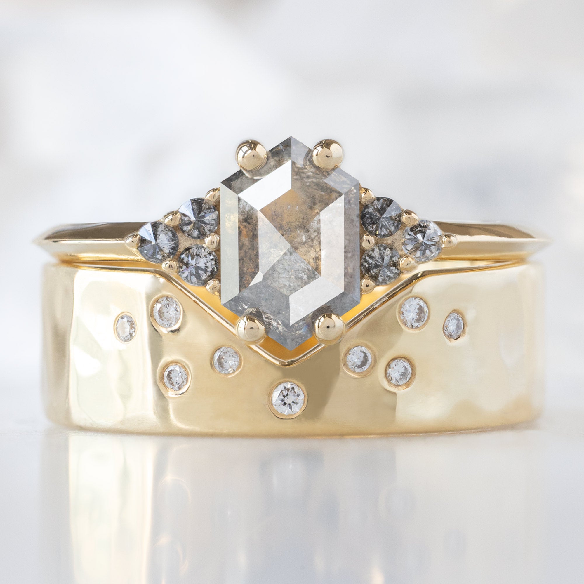 Alexis Russell  Engagement Rings The Ivy Ring | 0.63ct Hexagon Grey Diamond in 14K Yellow Gold