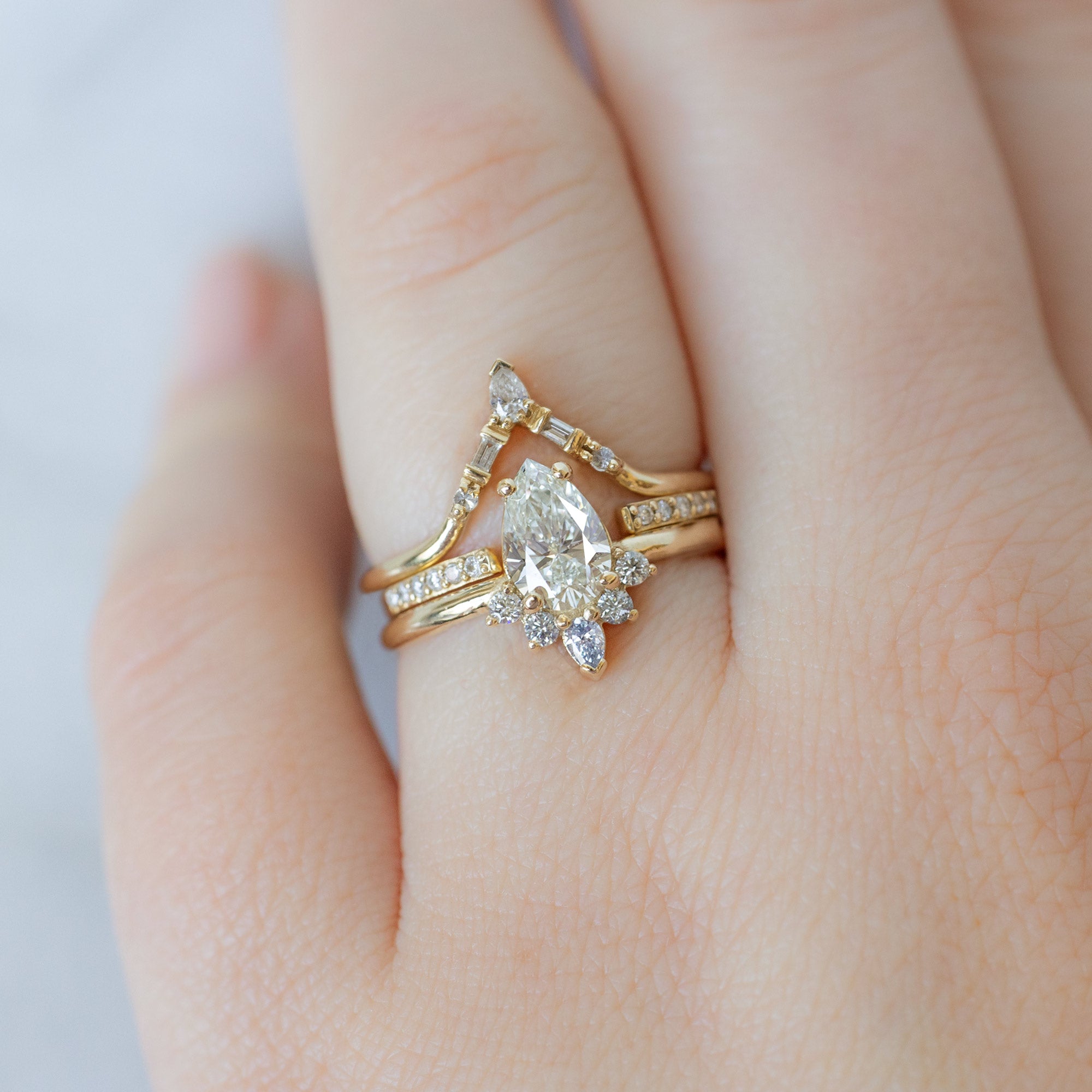 Alexis Russell  Engagement Rings The Aster Ring | Build Your Own Pear White Diamond Engagement Ring