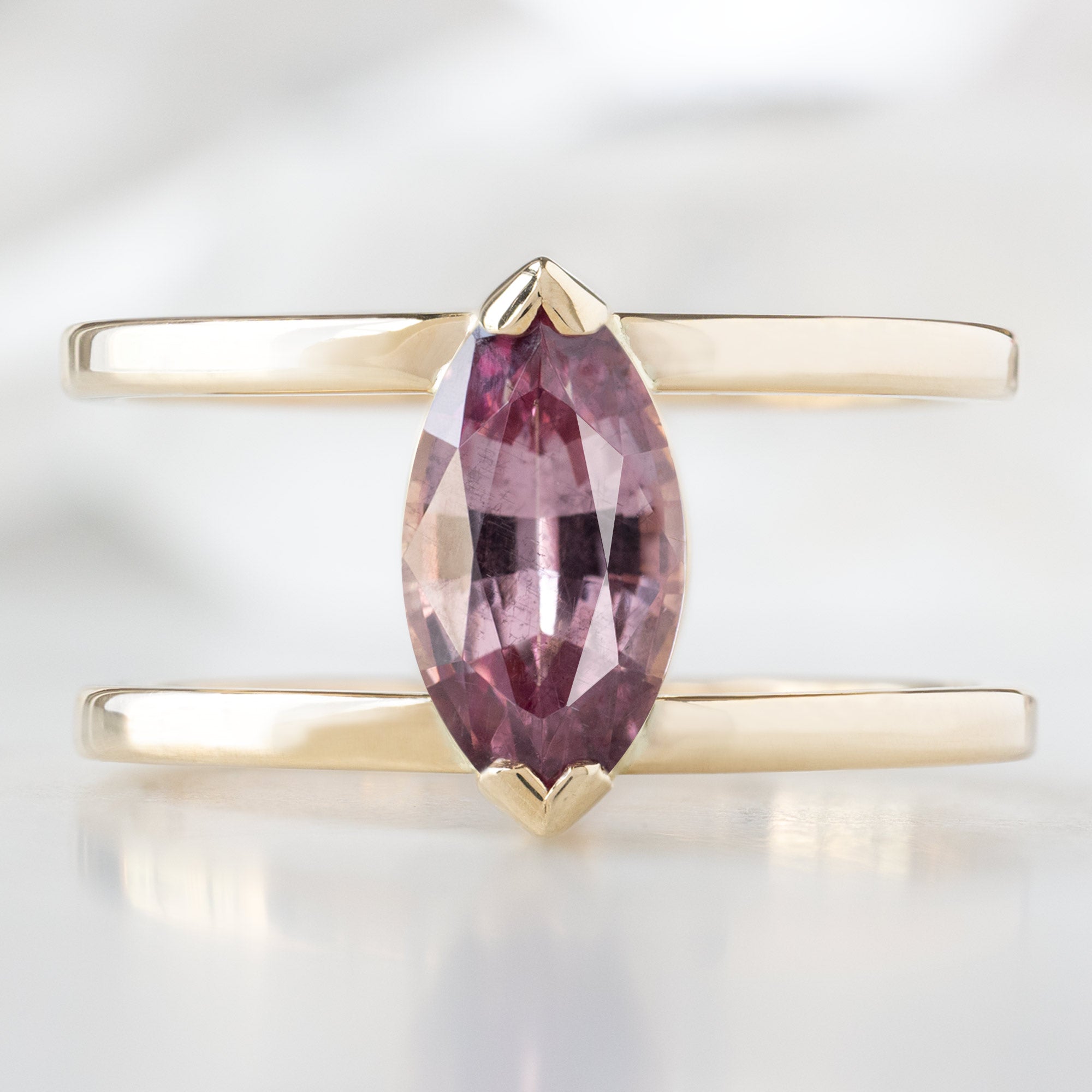Alexis Russell  Engagement Rings The Poppy Ring | 1.38ct Marquise Mauve Garnet in 14K Yellow Gold