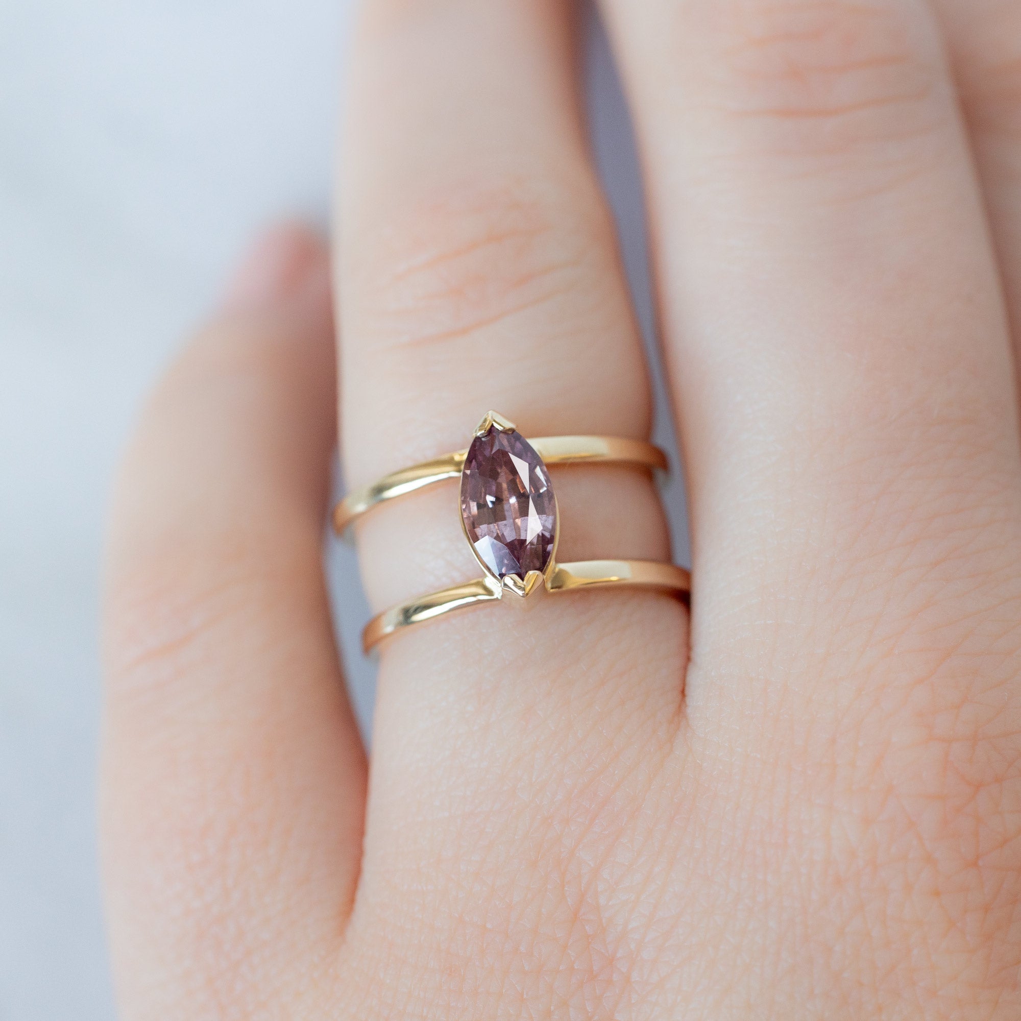 Alexis Russell  Engagement Rings The Poppy Ring | 1.38ct Marquise Mauve Garnet in 14K Yellow Gold