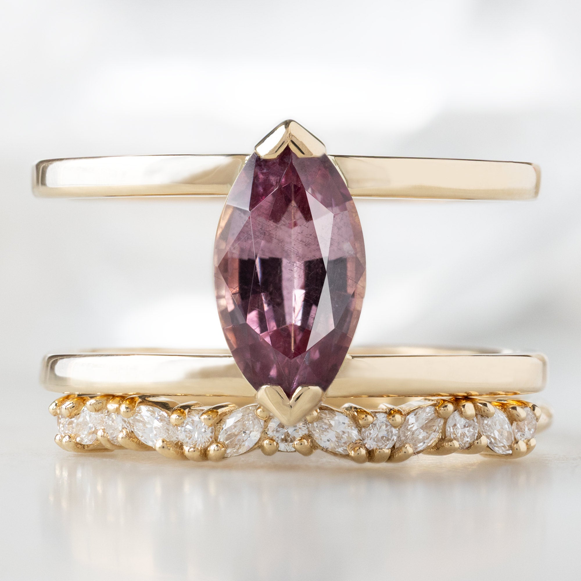 Alexis Russell  Engagement Rings The Poppy Ring | 1.38ct Marquise Mauve Garnet in 14K Yellow Gold