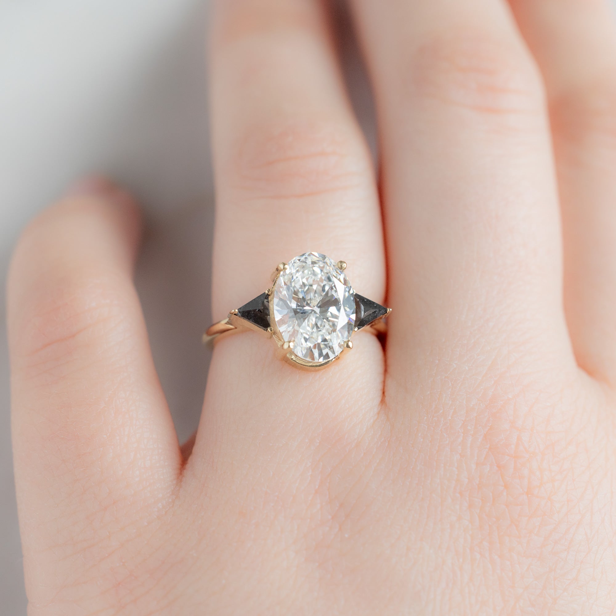 Alexis Russell  Engagement Rings The Jade Ring | 3.39ct Oval Lab Grown White Diamond in 14K Yellow Gold
