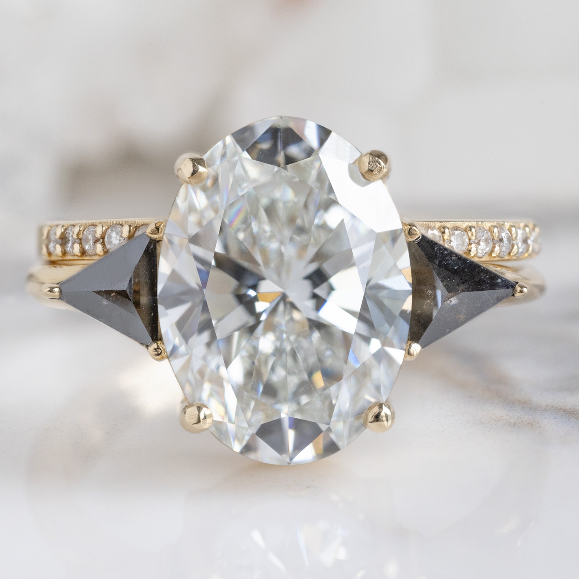 Alexis Russell  Engagement Rings The Jade Ring | 3.39ct Oval Lab Grown White Diamond in 14K Yellow Gold