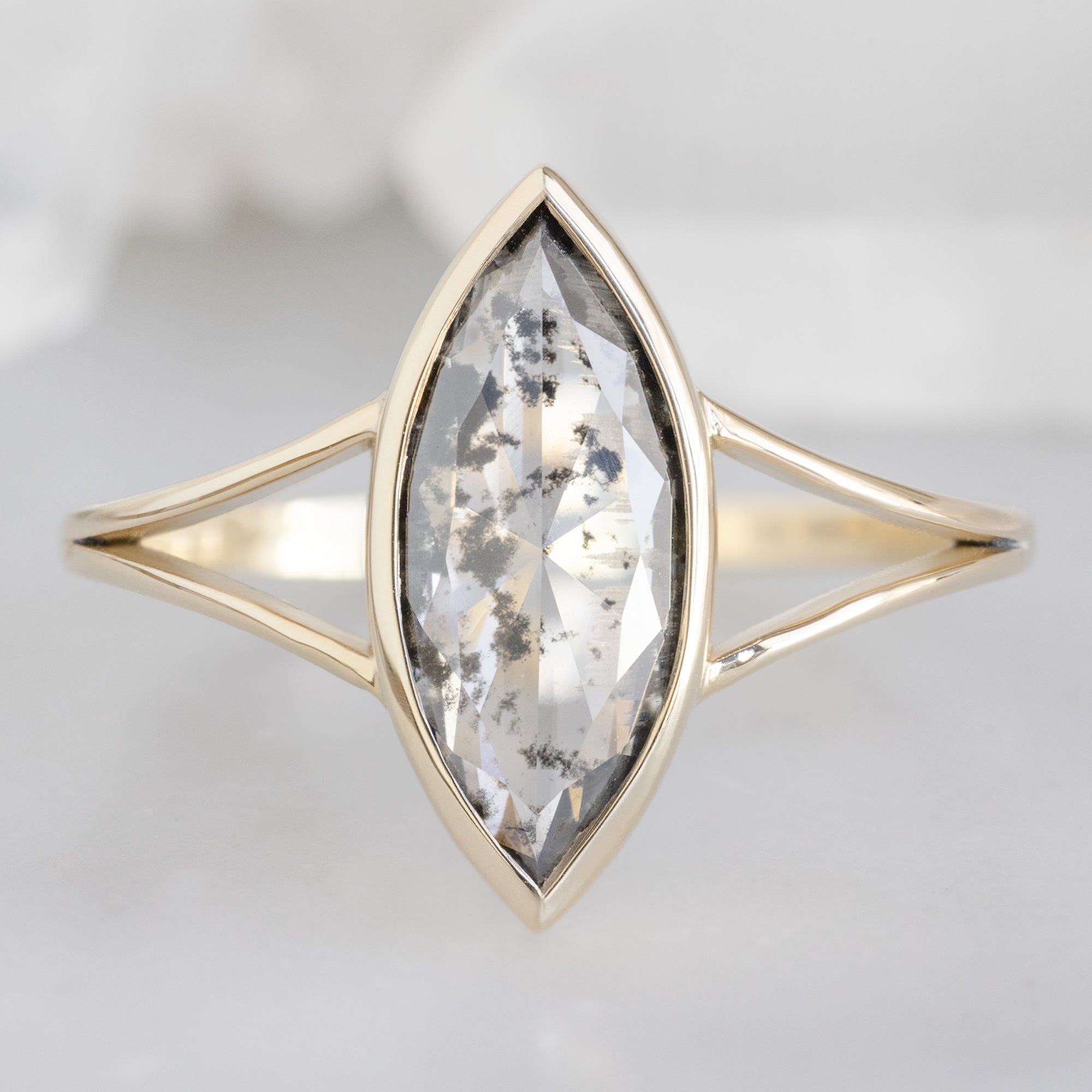 Alexis Russell  Engagement Rings The Magnolia Ring | 1.65ct Lab Grown Salt and Pepper Diamond in 14K Yellow Gold