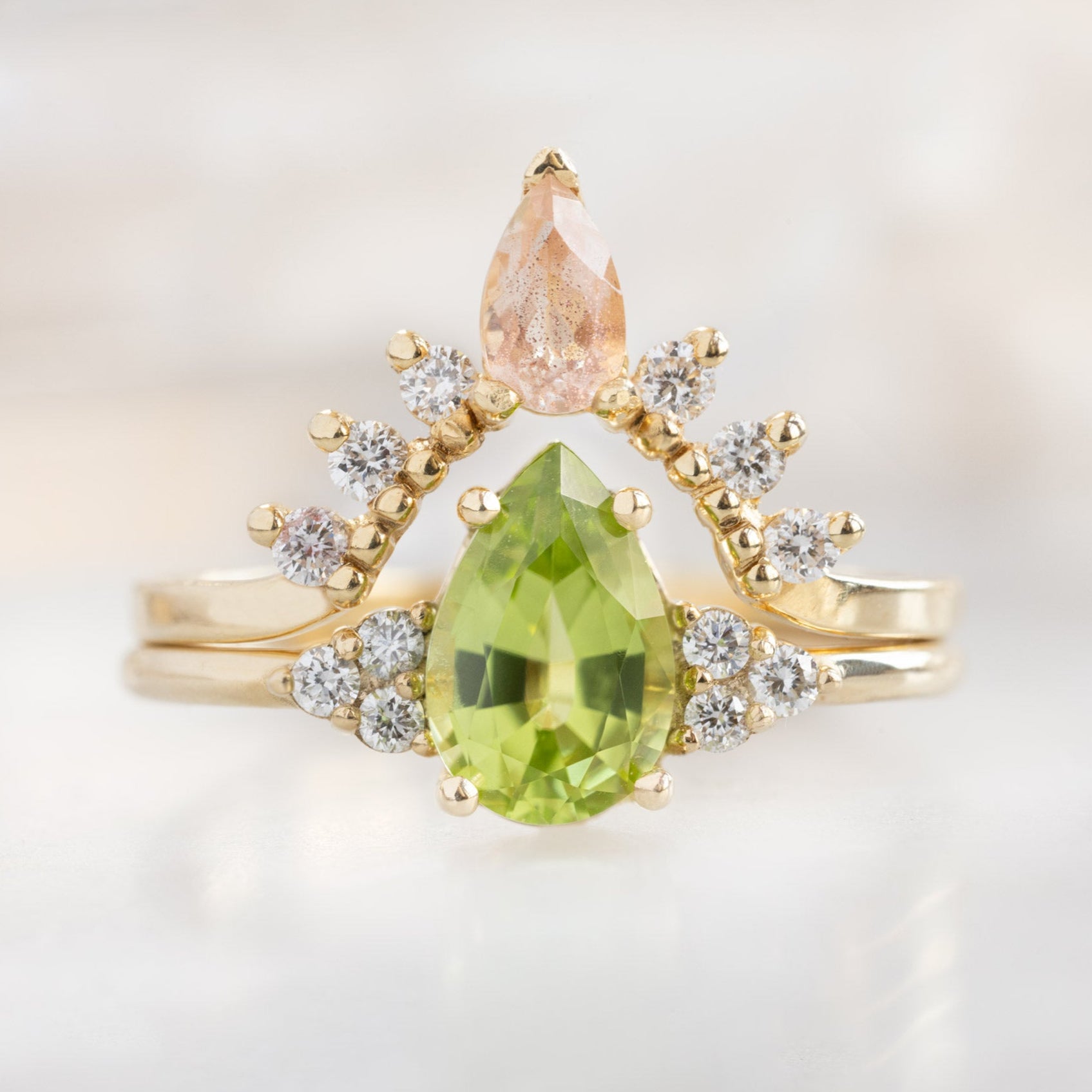 Alexis Russell  Engagement Rings The Ivy Ring | 0.73ct Pear Peridot in 14K Yellow Gold