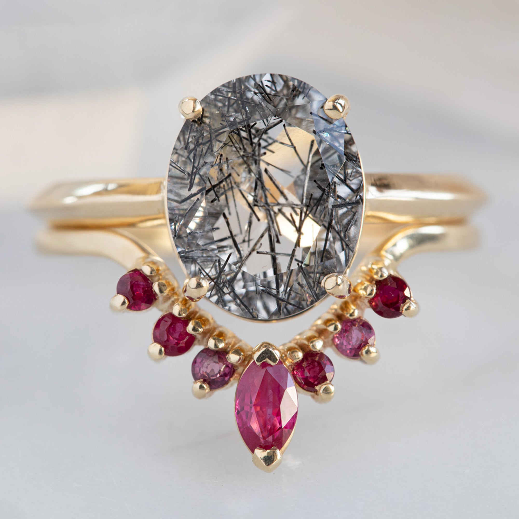 Alexis Russell  Engagement Rings The Bryn Ring | 2.60ct Oval Tourmaline in Quartz in 14K Yellow Gold