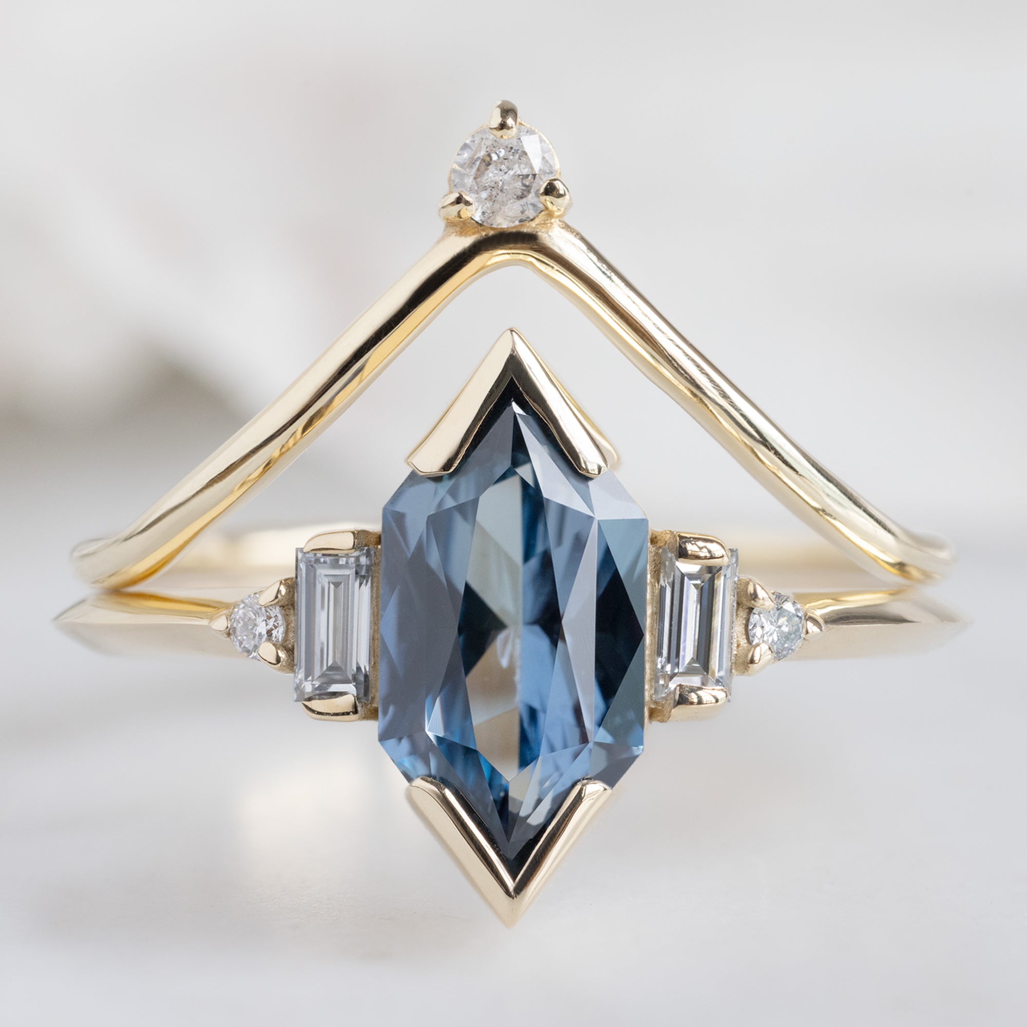 Alexis Russell  Engagement Rings The Primrose Ring | 1.54ct Blue Sapphire Hexagon in 14K Yellow Gold