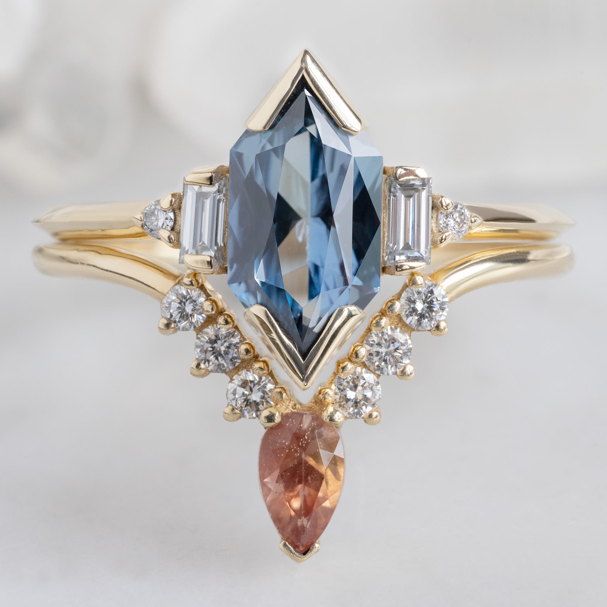 Alexis Russell  Engagement Rings The Primrose Ring | 1.54ct Blue Sapphire Hexagon in 14K Yellow Gold