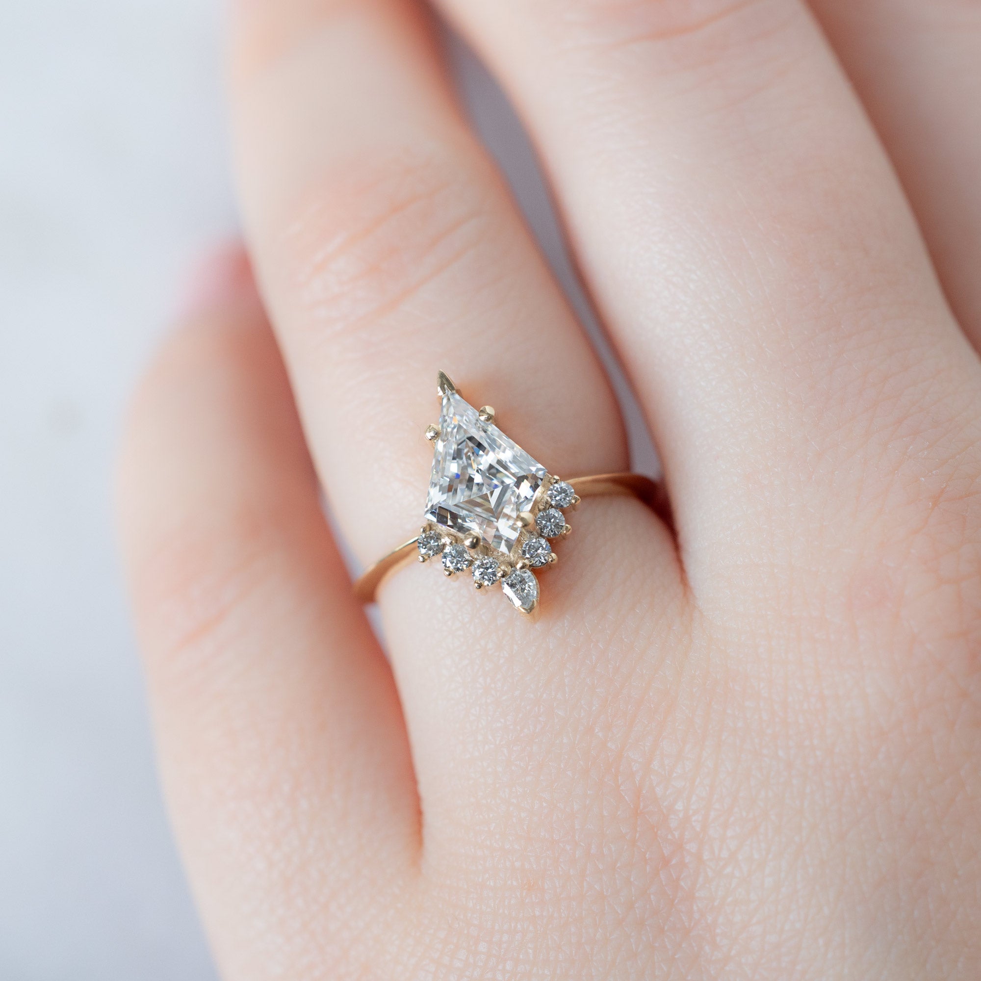 Alexis Russell  Engagement Rings The Aster Ring | 1.75ct Lab Grown Kite White Diamond in 14K Yellow Gold