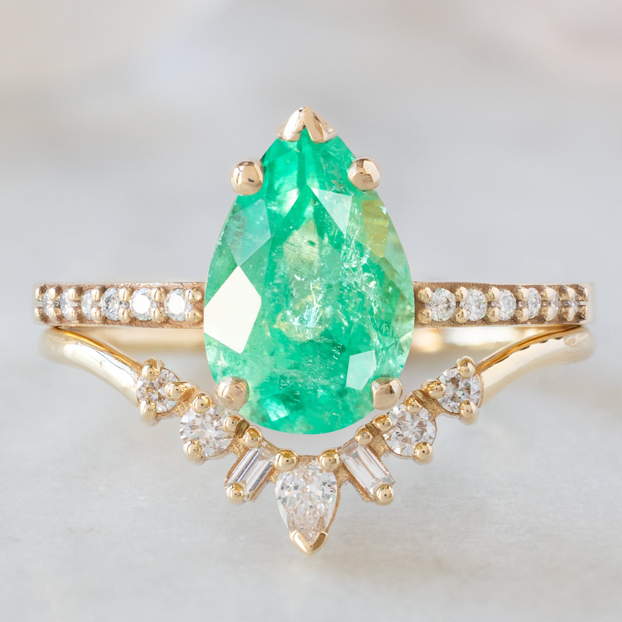 Alexis Russell  Engagement Rings The Willow Ring | Build Your Own Pear Emerald Engagement Ring