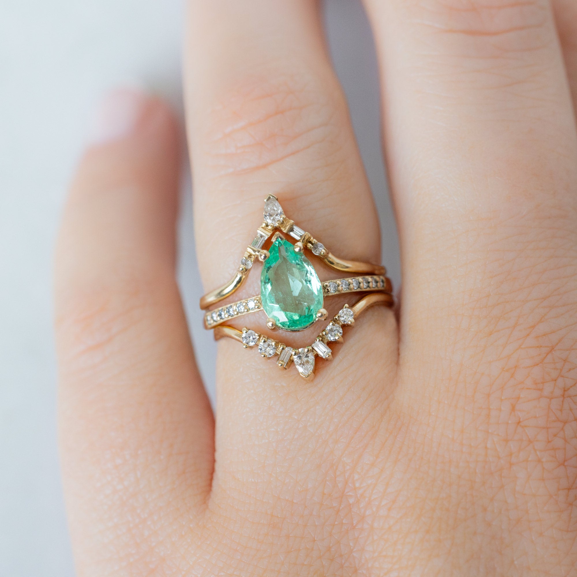 Alexis Russell  Engagement Rings The Willow Ring | Build Your Own Pear Emerald Engagement Ring