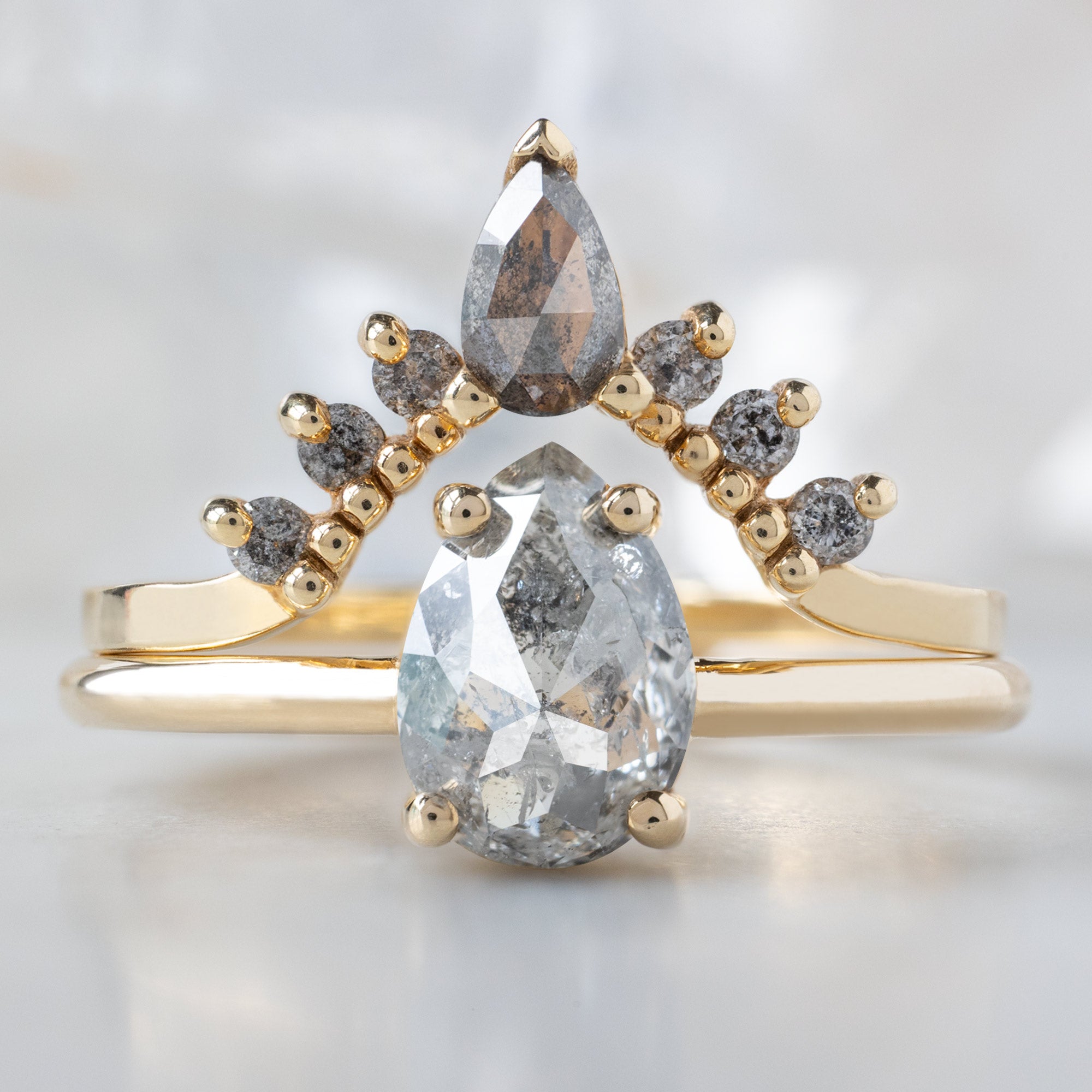 Alexis Russell  Engagement Rings The Bryn Ring | Build Your Own Pear Salt and Pepper Diamond Engagement Ring