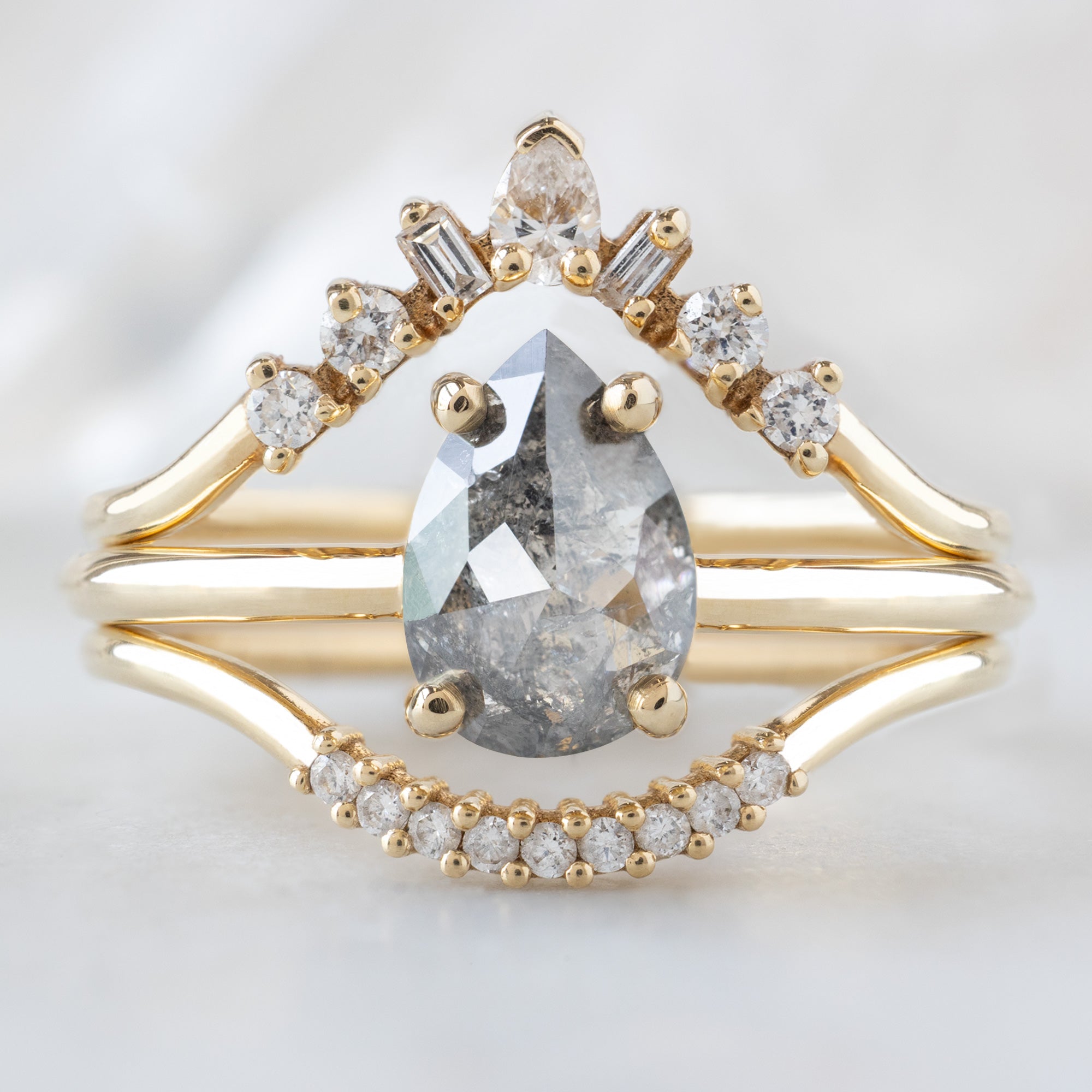 Alexis Russell  Engagement Rings The Bryn Ring | Build Your Own Pear Salt and Pepper Diamond Engagement Ring