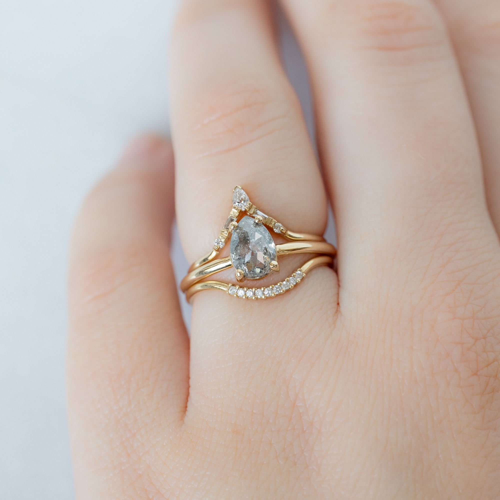 Alexis Russell  Engagement Rings The Bryn Ring | Build Your Own Pear Salt and Pepper Diamond Engagement Ring
