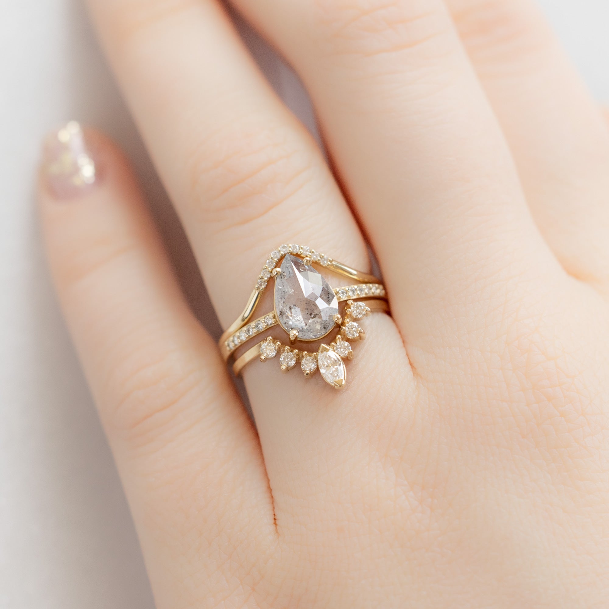 Alexis Russell  Engagement Rings The Willow Ring | Build Your Own Pear Salt and Pepper Diamond Engagement Ring