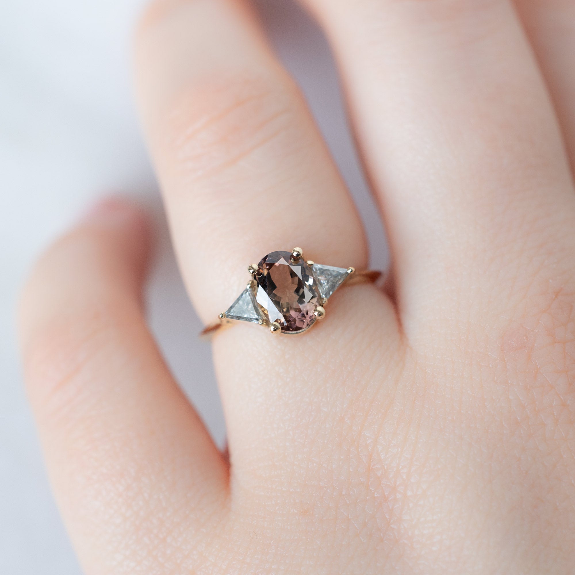 Alexis Russell  Engagement Rings The Jade Ring | 1.26ct Oval Bicolor Tourmaline in 14K Yellow Gold