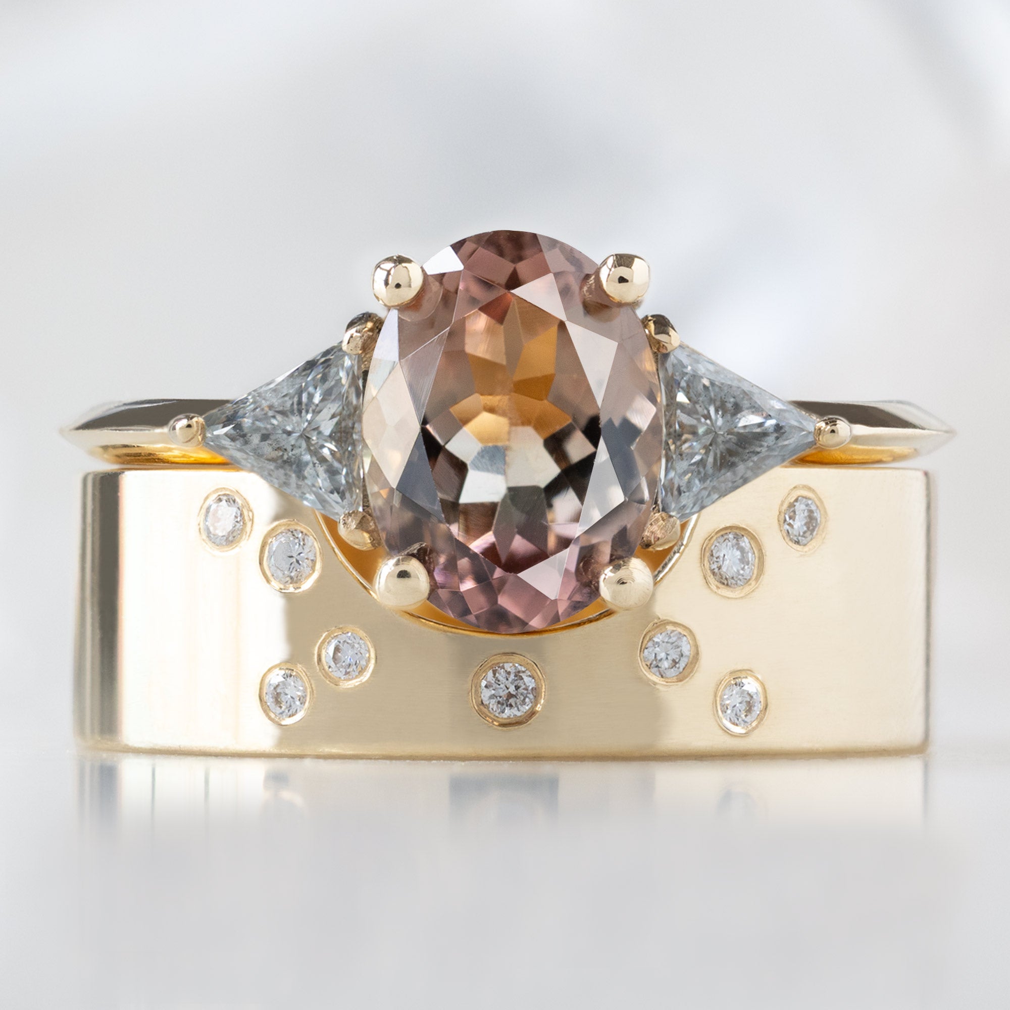 Alexis Russell  Engagement Rings The Jade Ring | 1.26ct Oval Bicolor Tourmaline in 14K Yellow Gold
