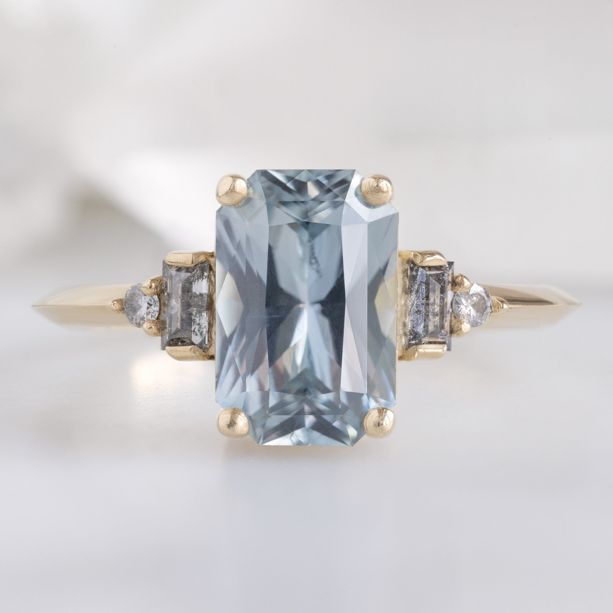 Alexis Russell  Engagement Rings The Primrose Ring | 2.00ct Emerald-Cut Blue Sapphire in 14K Yellow Gold