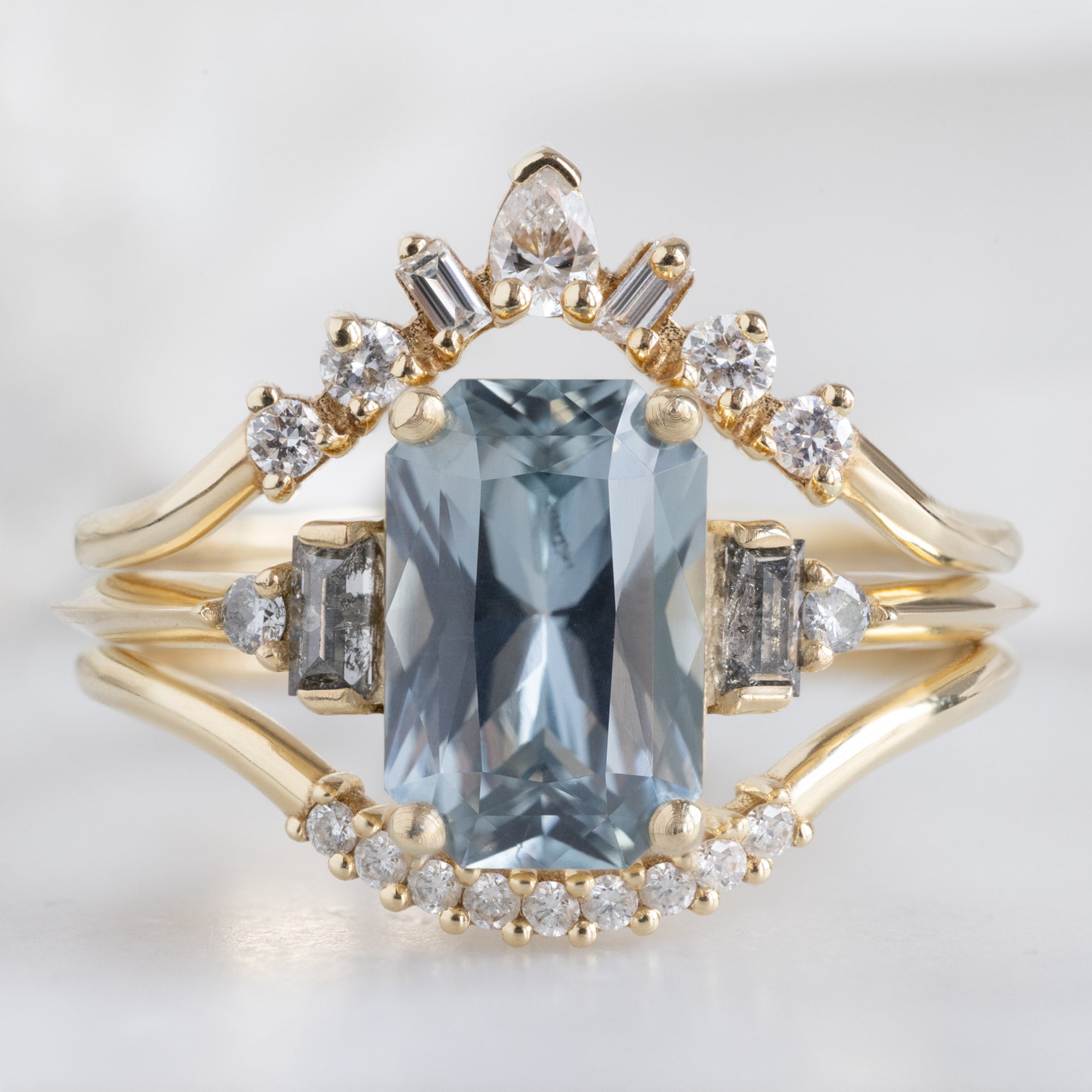 Alexis Russell  Engagement Rings The Primrose Ring | 2.00ct Emerald-Cut Blue Sapphire in 14K Yellow Gold