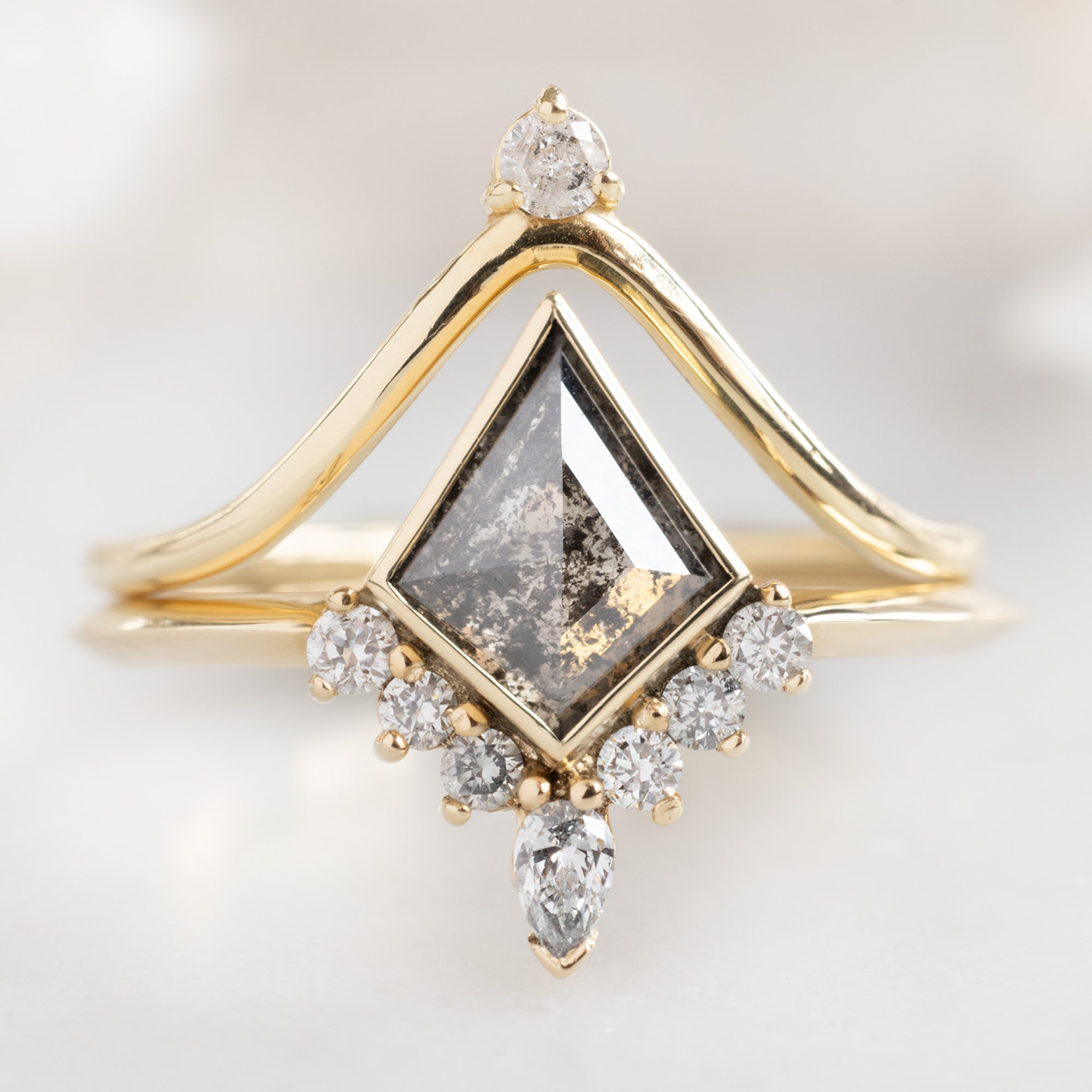 Alexis Russell  Engagement Rings The Aster Ring | Build Your Own Kite Salt and Pepper Diamond Engagement Ring
