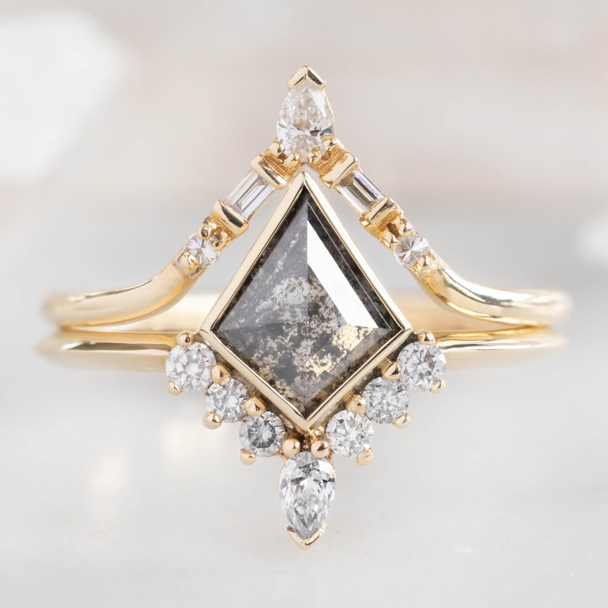 Alexis Russell  Engagement Rings The Aster Ring | Build Your Own Kite Salt and Pepper Diamond Engagement Ring