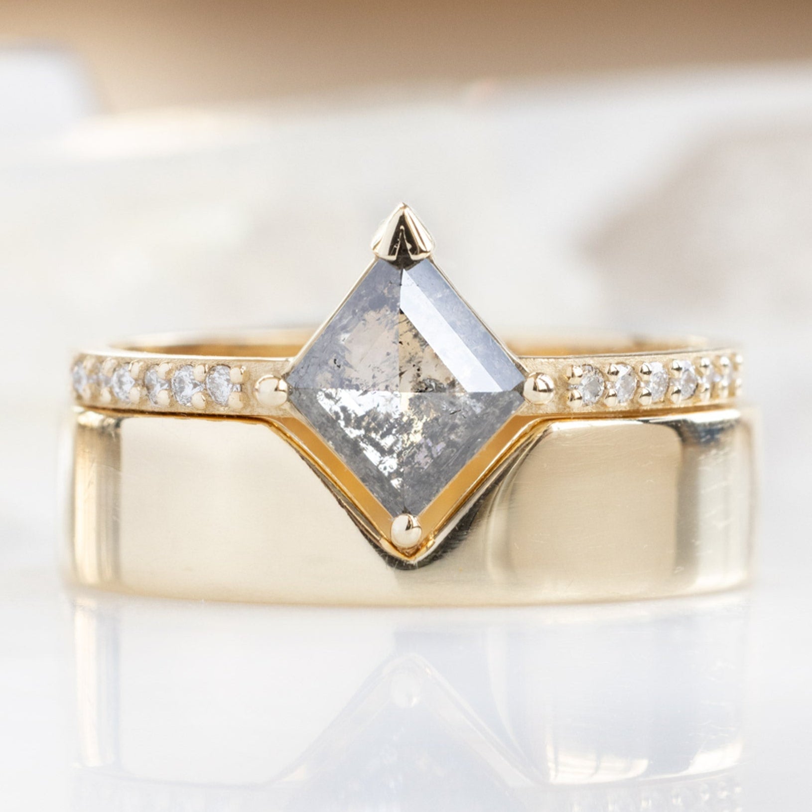 Alexis Russell  Engagement Rings The Willow Ring | Build Your Own Kite Salt and Pepper Diamond Engagement Ring